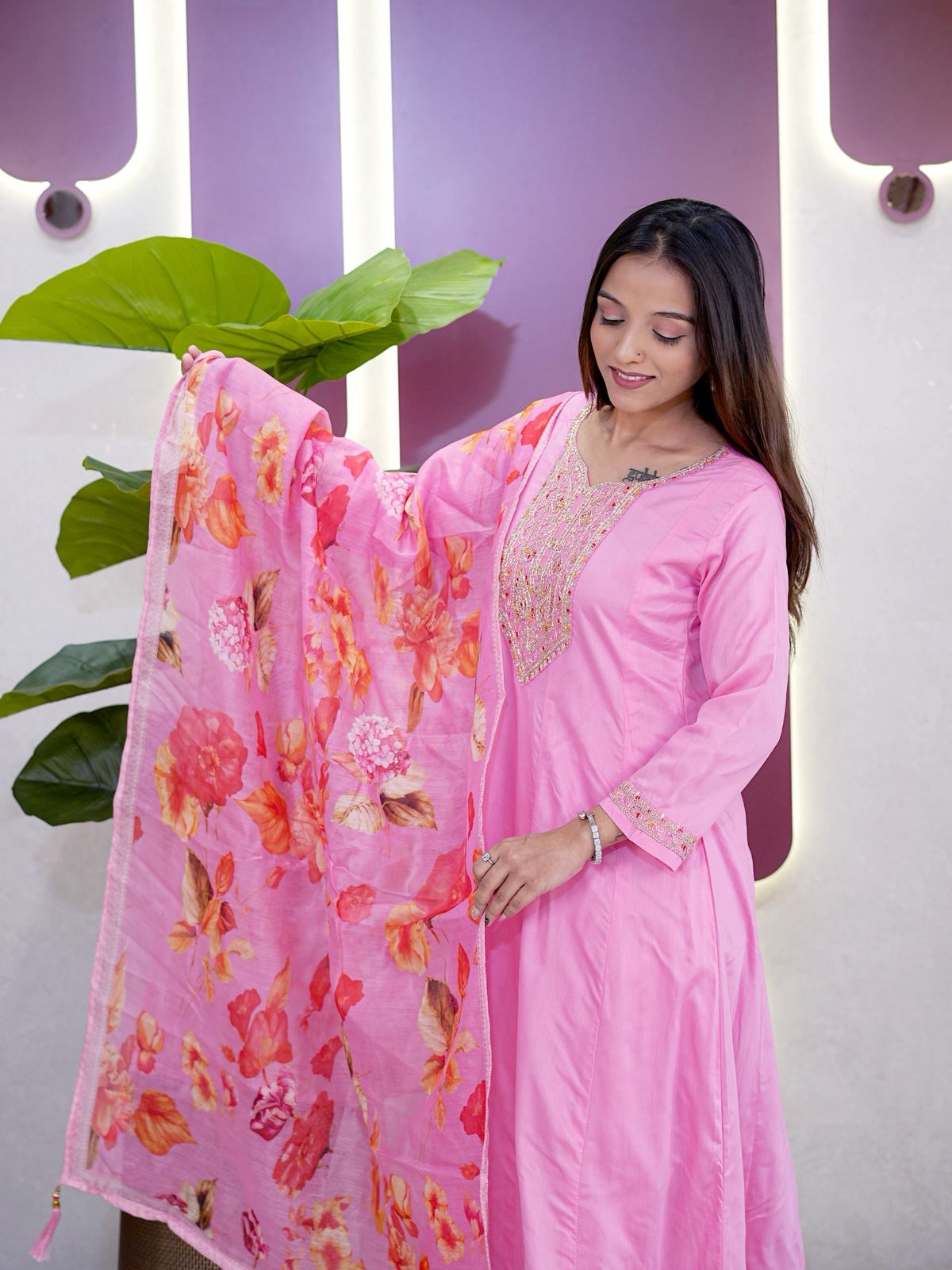 X lady present 3 pcs ready-made concept with Roman silk pastel color 7