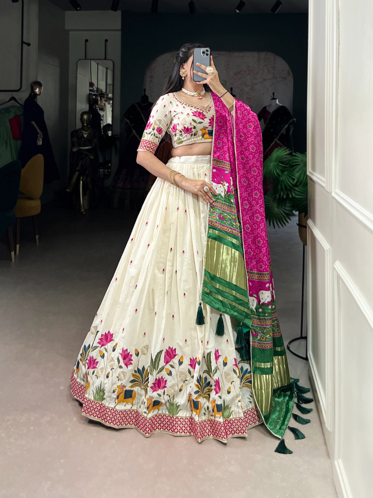 LNB PRESENT KHADI ELEGENCE LEHENGA CHOLI SERIES 1437 4