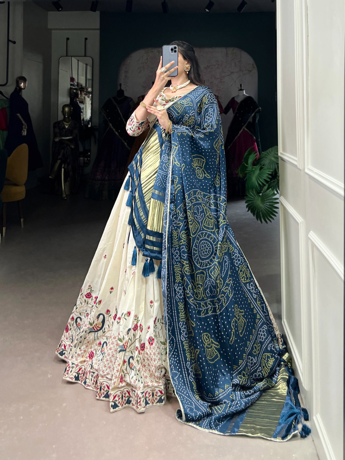 LNB PRESENT KHADI ELEGENCE LEHENGA CHOLI SERIES 1437 5