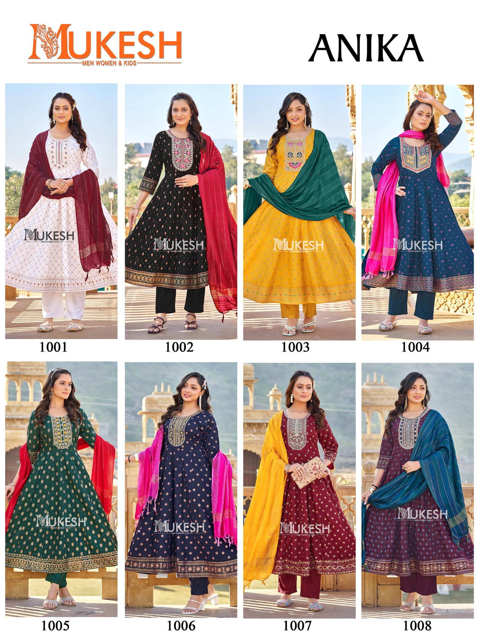 BANWARY PRESENT ANIKA READYMADE TOP BOTTOM DUPPATA WITH FOIL PRINT SERIES 1001-1008 1