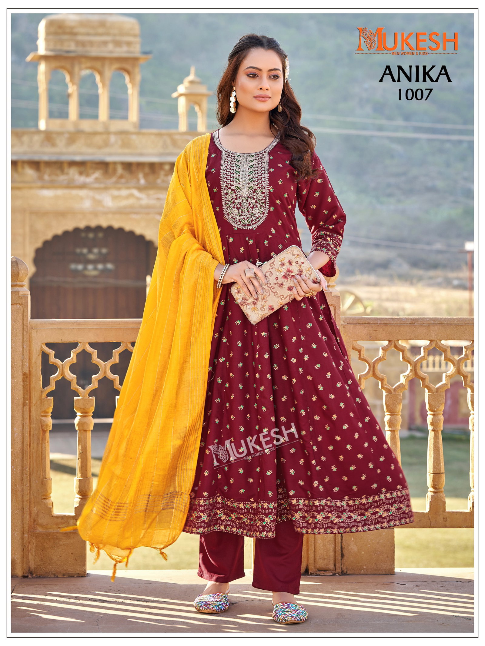 BANWARY PRESENT ANIKA READYMADE TOP BOTTOM DUPPATA WITH FOIL PRINT SERIES 1001-1008 11