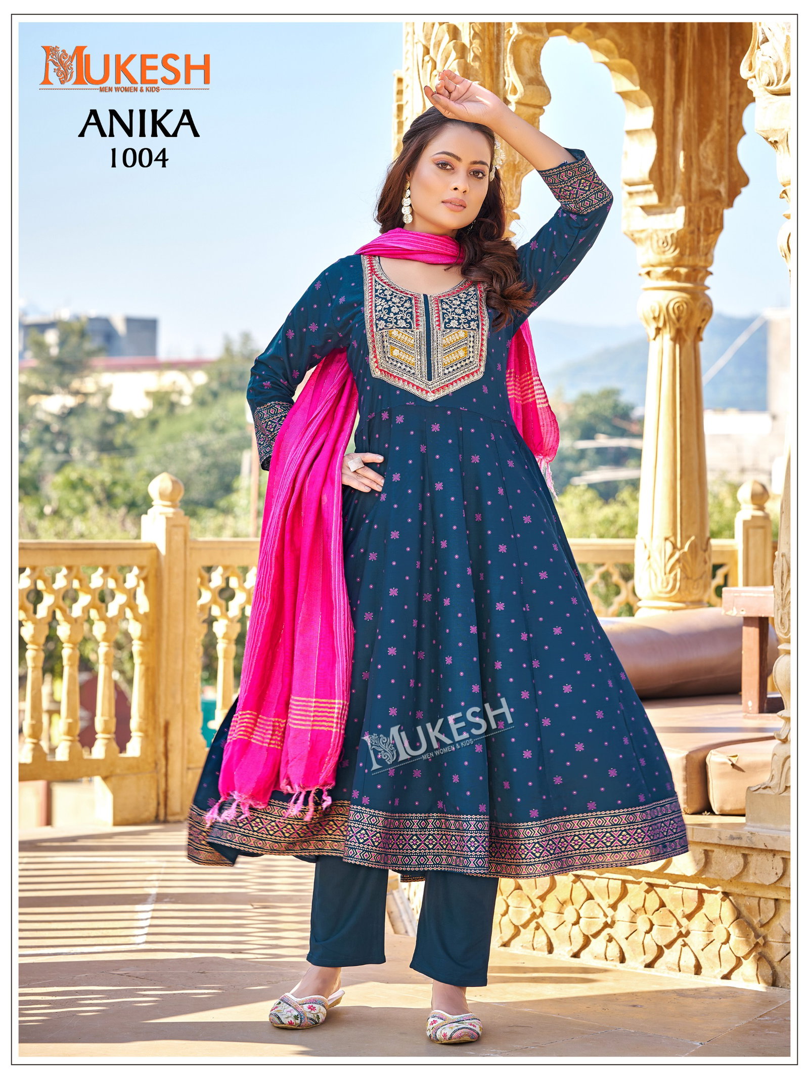BANWARY PRESENT ANIKA READYMADE TOP BOTTOM DUPPATA WITH FOIL PRINT SERIES 1001-1008 9