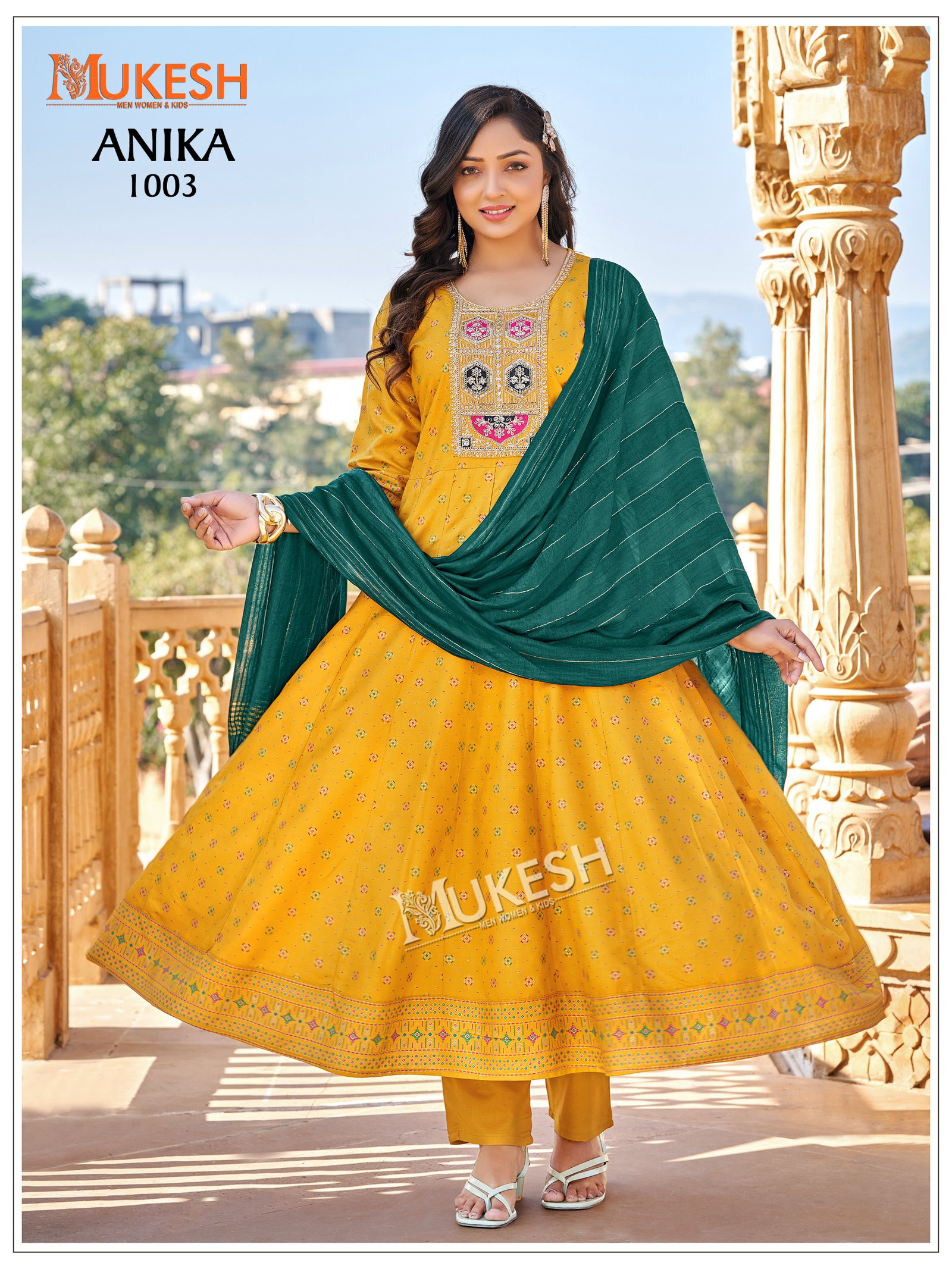 BANWARY PRESENT ANIKA READYMADE TOP BOTTOM DUPPATA WITH FOIL PRINT SERIES 1001-1008 5