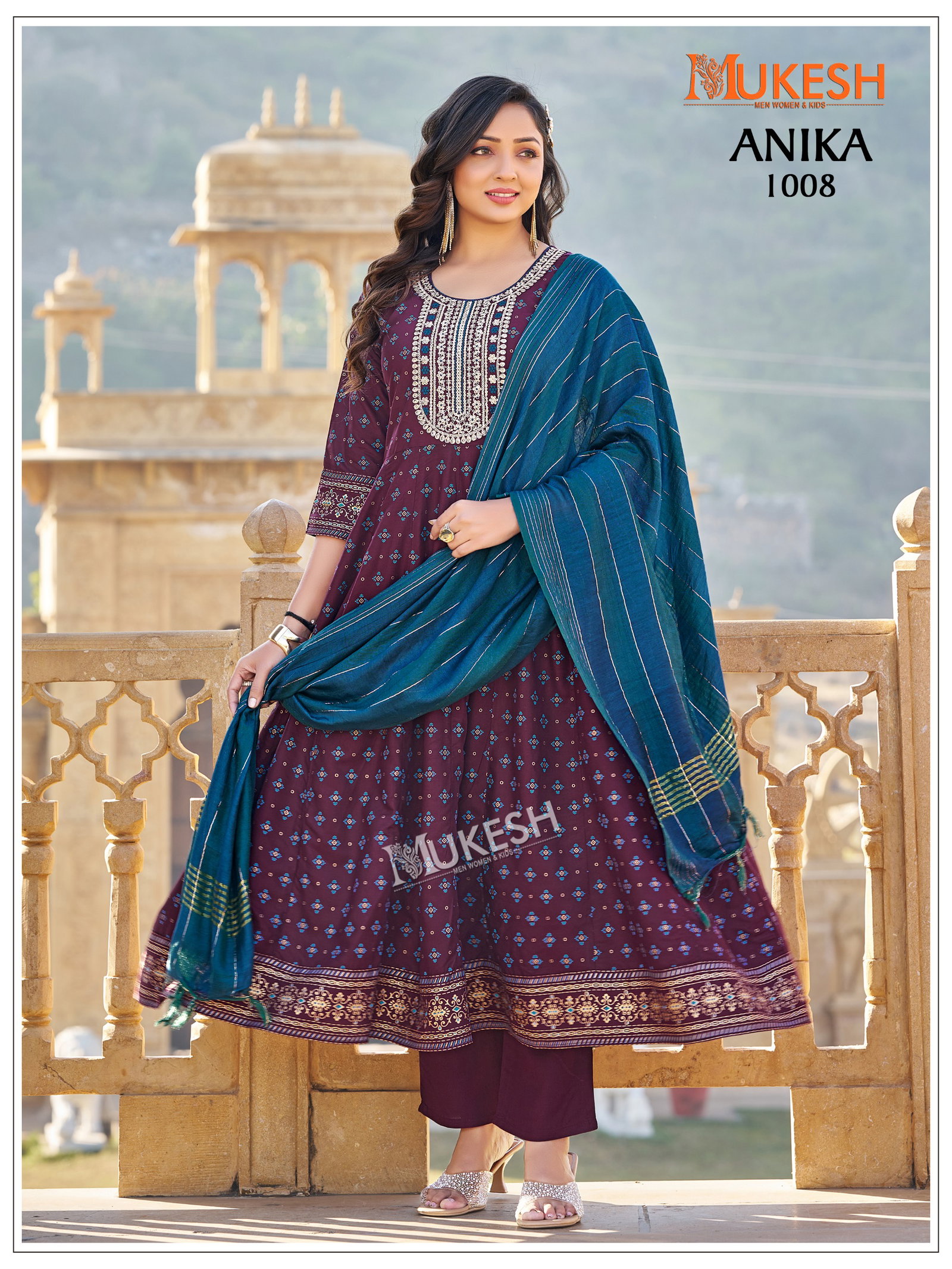BANWARY PRESENT ANIKA READYMADE TOP BOTTOM DUPPATA WITH FOIL PRINT SERIES 1001-1008 4