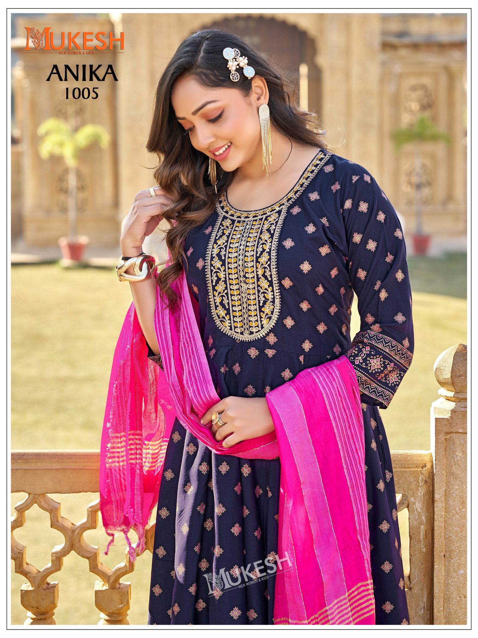 BANWARY PRESENT ANIKA READYMADE TOP BOTTOM DUPPATA WITH FOIL PRINT SERIES 1001-1008 14