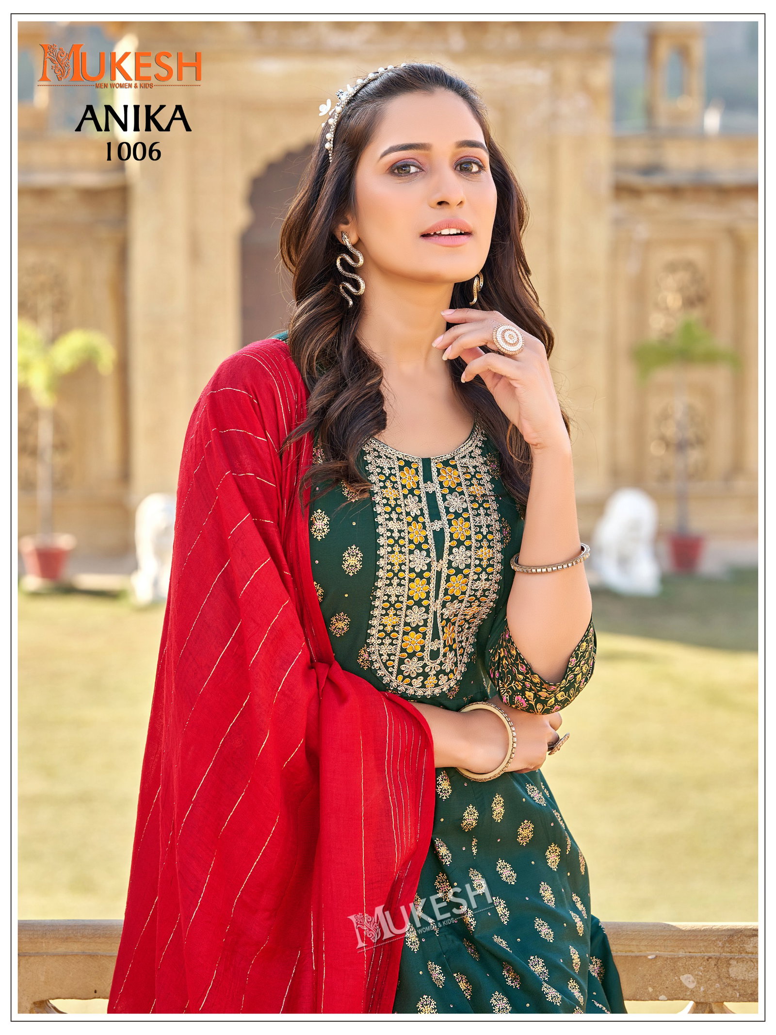 BANWARY PRESENT ANIKA READYMADE TOP BOTTOM DUPPATA WITH FOIL PRINT SERIES 1001-1008 13