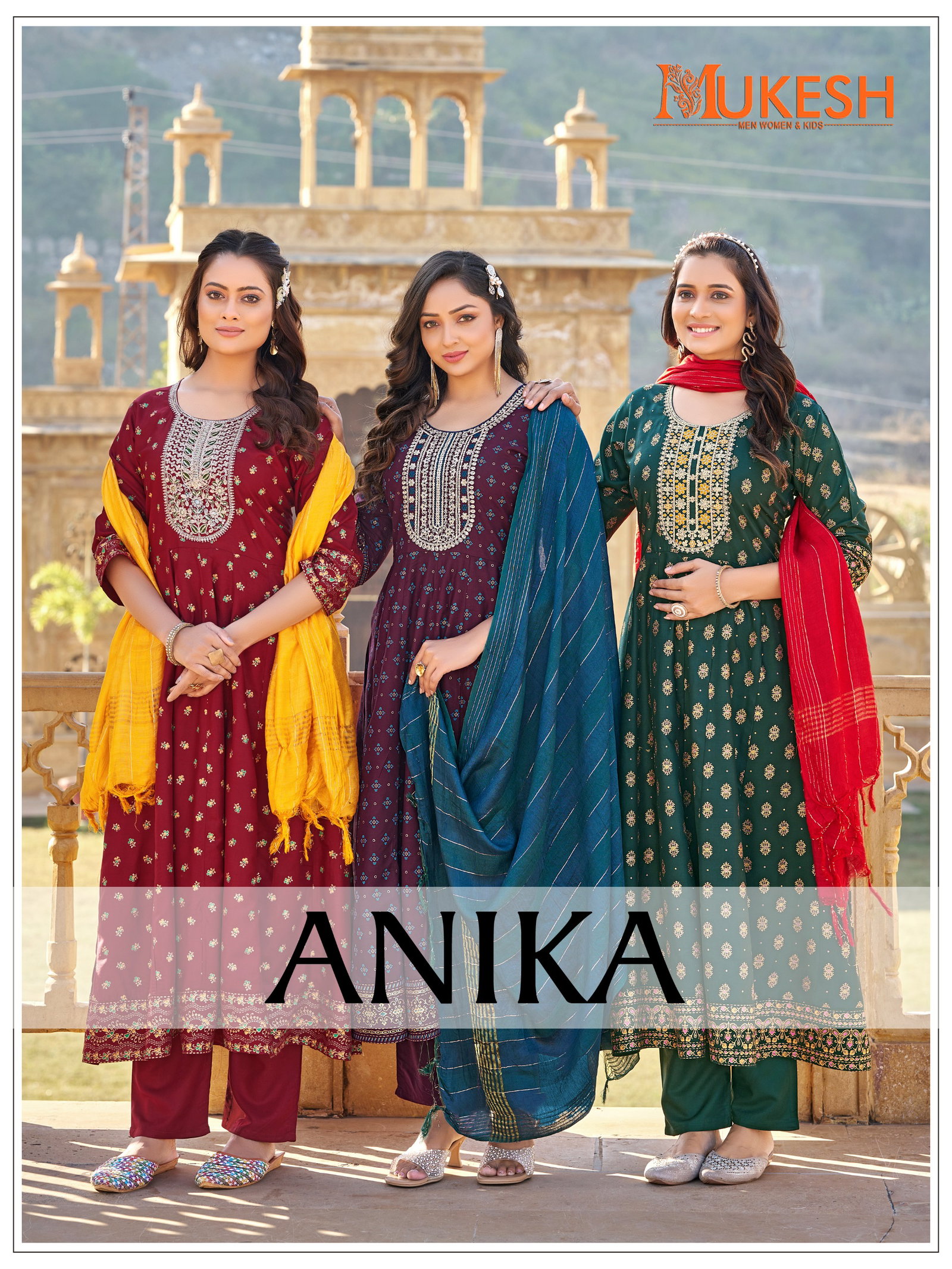BANWARY PRESENT ANIKA READYMADE TOP BOTTOM DUPPATA WITH FOIL PRINT SERIES 1001-1008 2