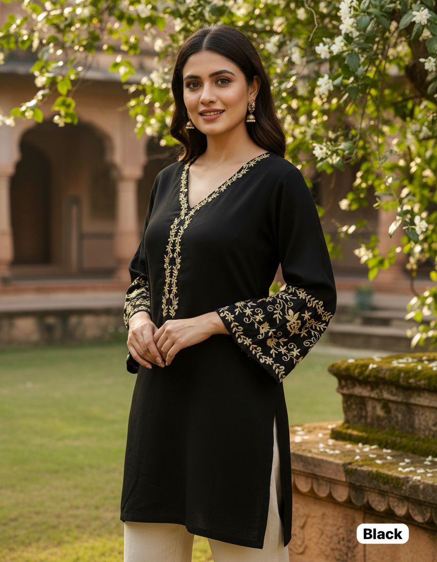 ADDA SERIES PRESENT SHORT LENGHT KURTI WITH EMBROIDERY WORK 4