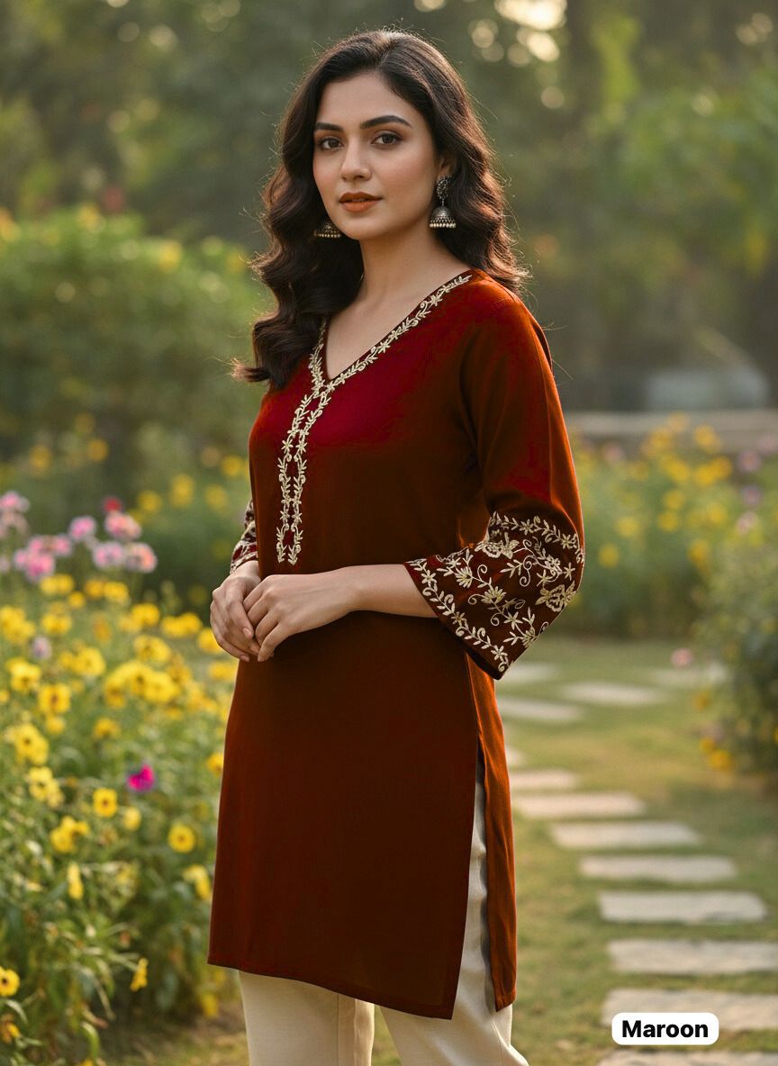 ADDA SERIES PRESENT SHORT LENGHT KURTI WITH EMBROIDERY WORK 6