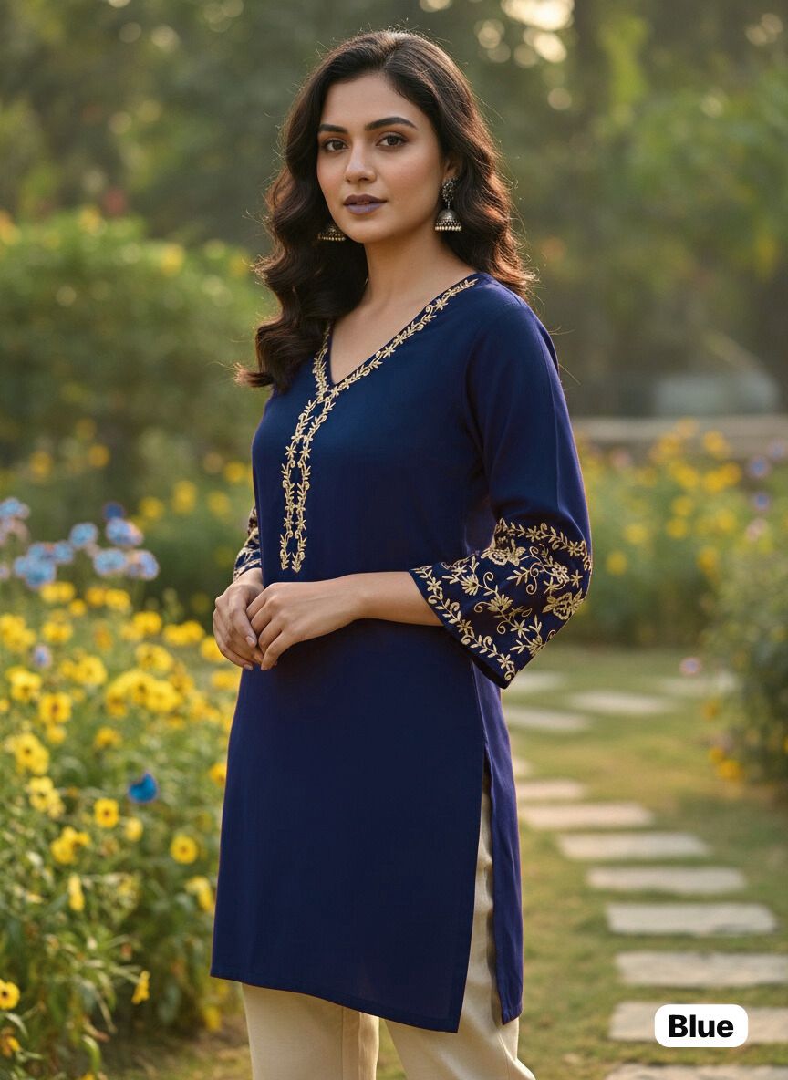 ADDA SERIES PRESENT SHORT LENGHT KURTI WITH EMBROIDERY WORK 1