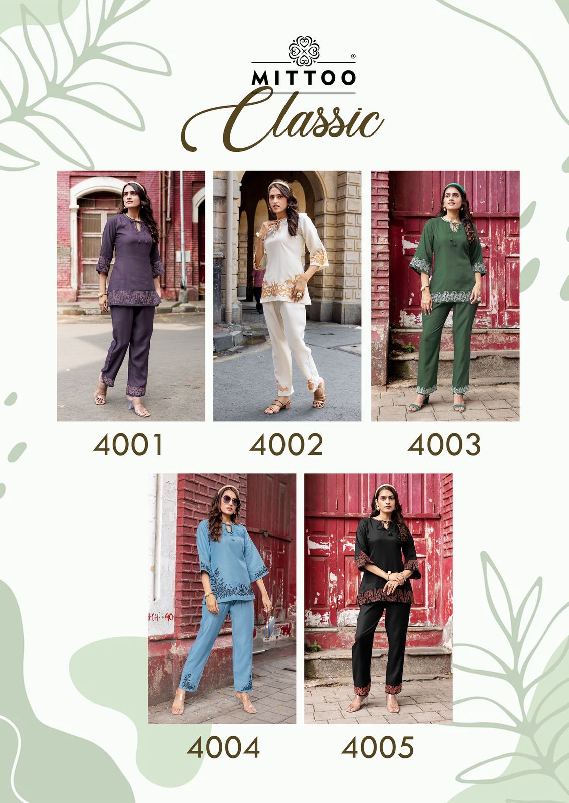 MITTO PRESENT CLAASIC CATLOUGLES WITH VISCOSS THREAD AND HAND WORK READYMADE SERIES 4001-4005 1