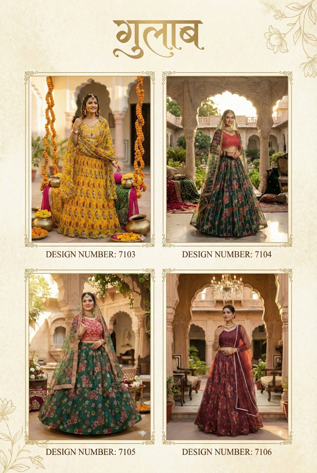 SENOHARA GULAB SERIES 7103-7106 PREMIUM LEHENGA CHOLI 11