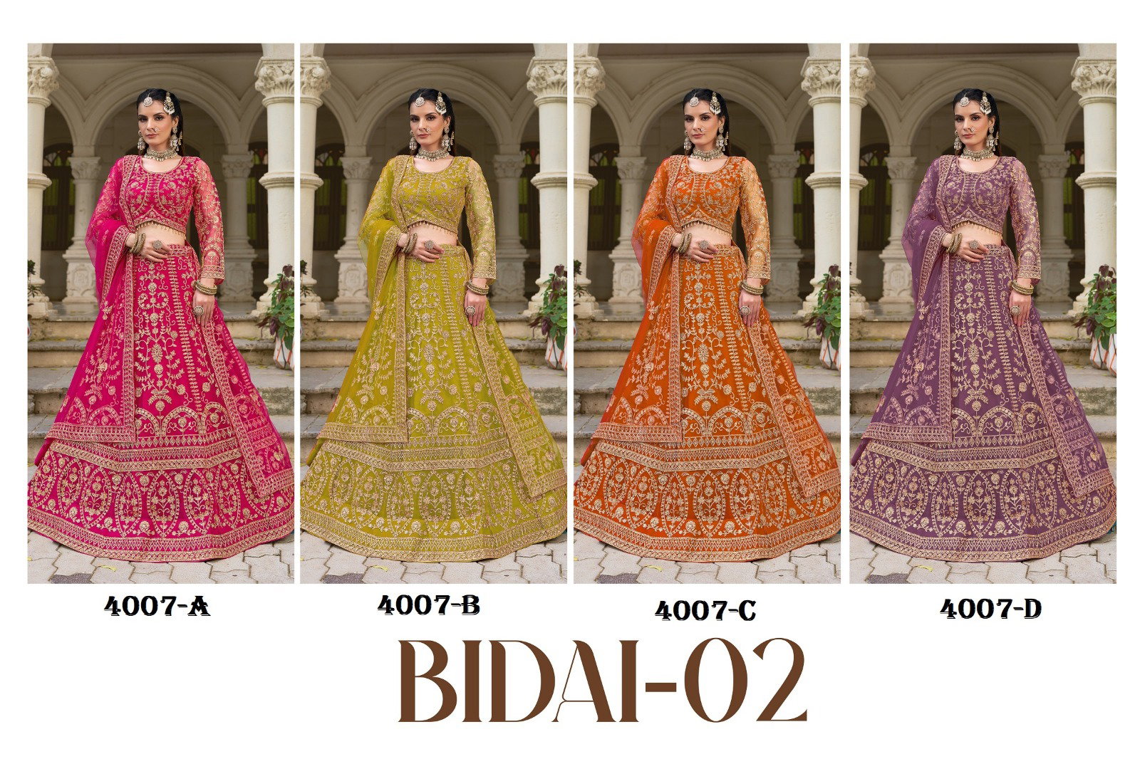 SENOHARA PRESENT BIDAI 2 BRIDAL LEHENGA CHOLI SERIES 4007A TO 4007 D 9