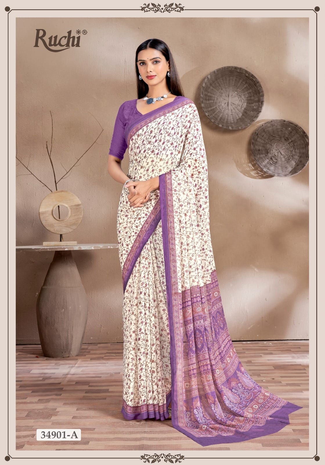 RUCHI PRESENT STAR CHIFFON 161 CHIFFON SAREE SERIES 34901A 14