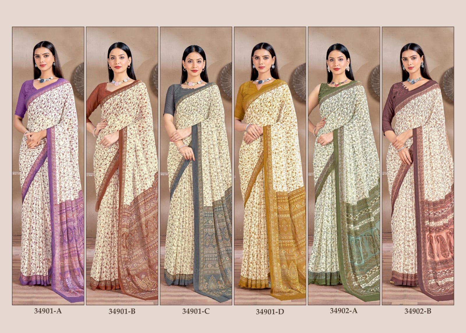 RUCHI PRESENT STAR CHIFFON 161 CHIFFON SAREE SERIES 34901A 13