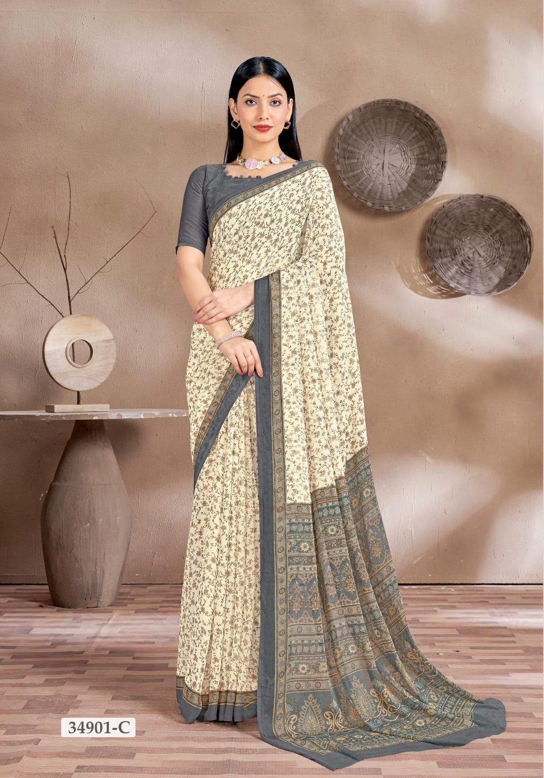 RUCHI PRESENT STAR CHIFFON 161 CHIFFON SAREE SERIES 34901A 7