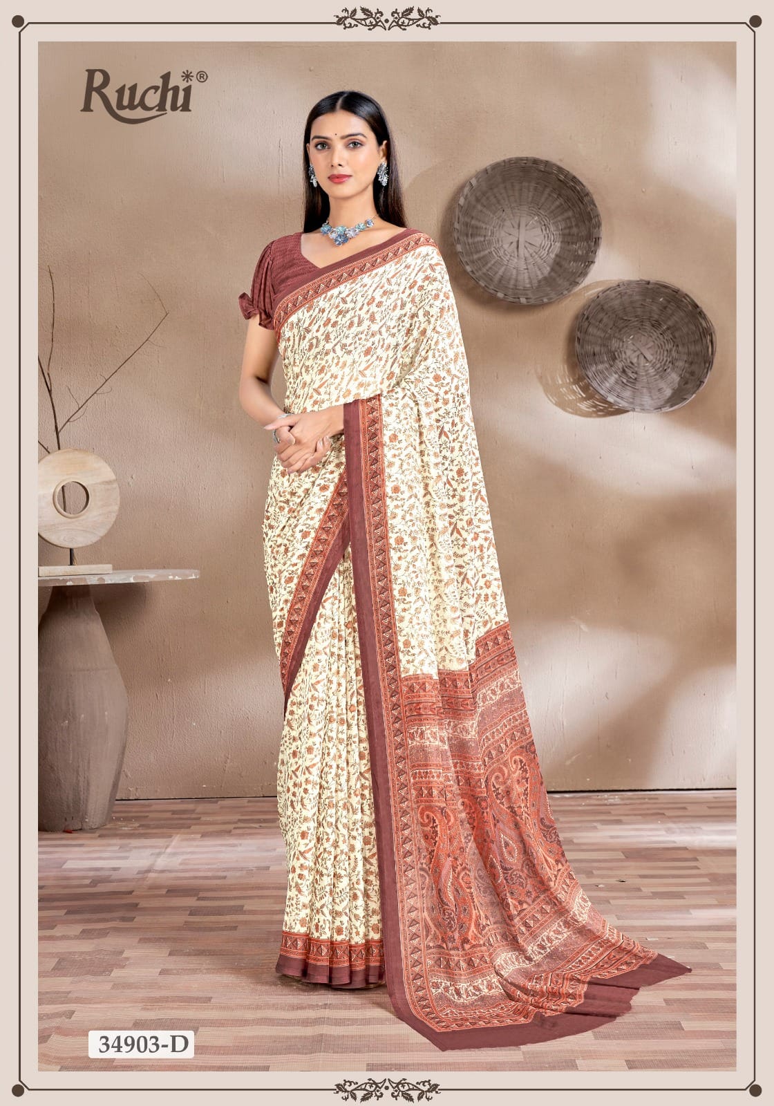 RUCHI PRESENT STAR CHIFFON 161 CHIFFON SAREE SERIES 34901A 6
