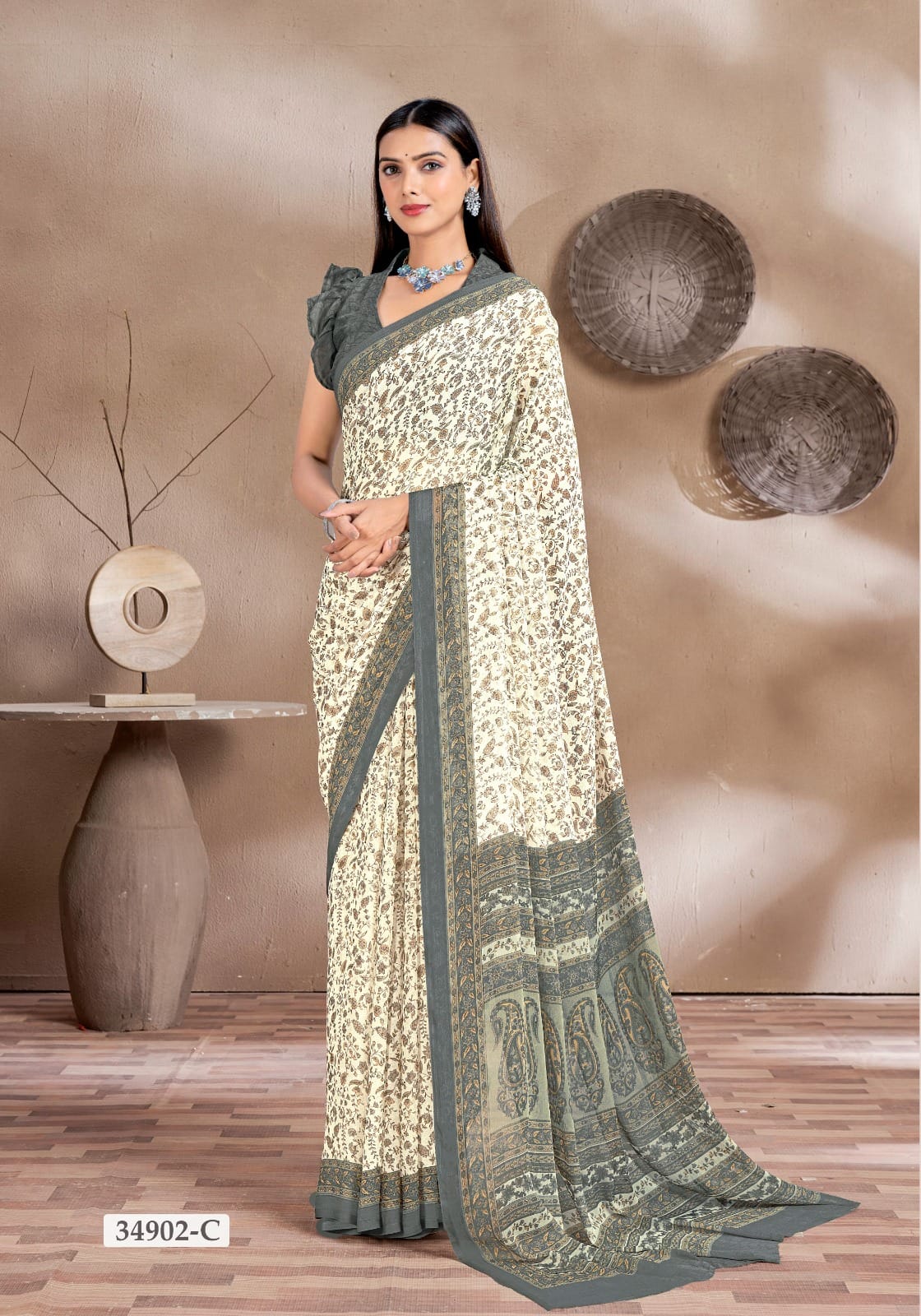 RUCHI PRESENT STAR CHIFFON 161 CHIFFON SAREE SERIES 34901A 5