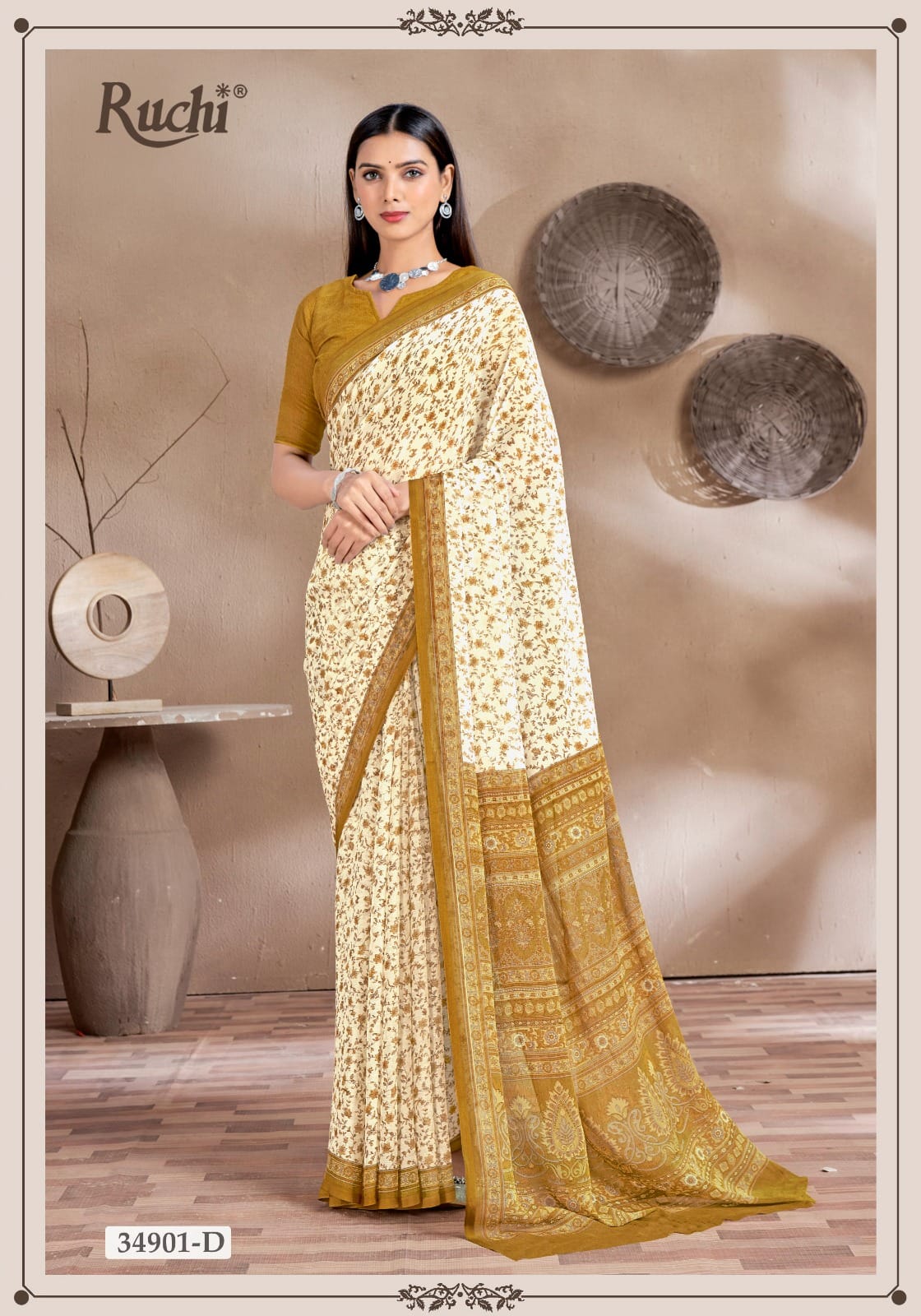 RUCHI PRESENT STAR CHIFFON 161 CHIFFON SAREE SERIES 34901A 4
