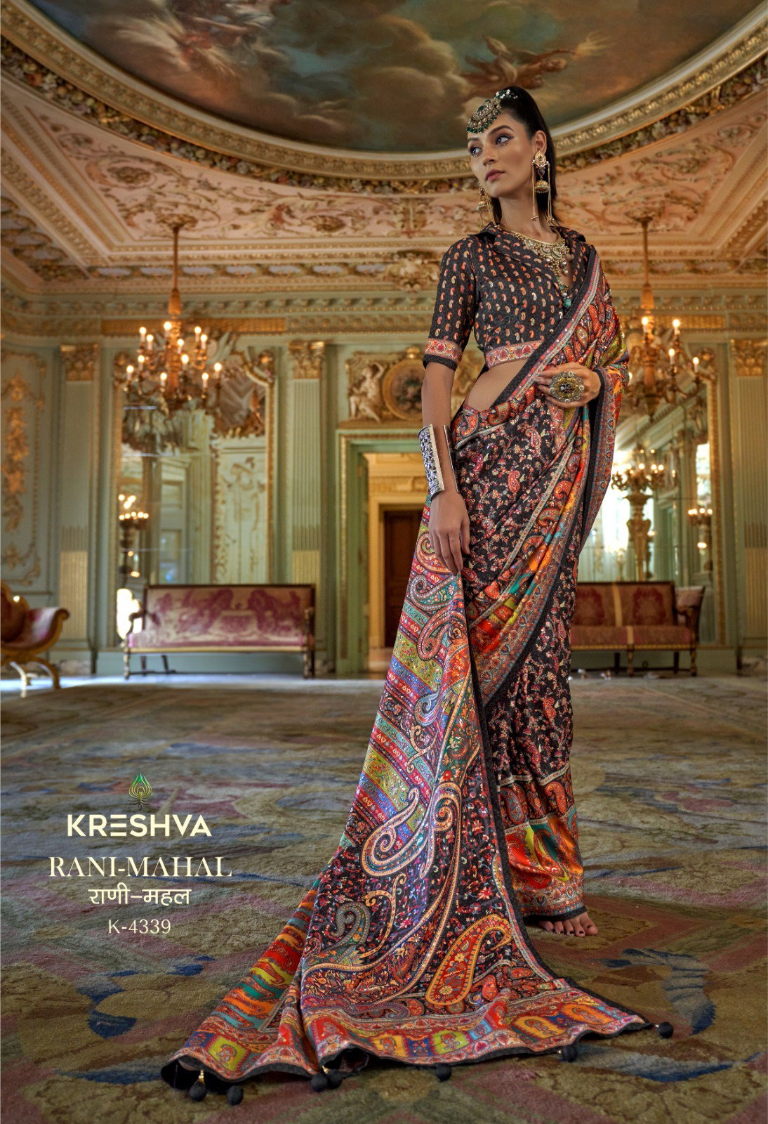 KRESHVA PRESENT RANI MAHAL SERIES 4336-4347 WITH P V SILK SAREE 5