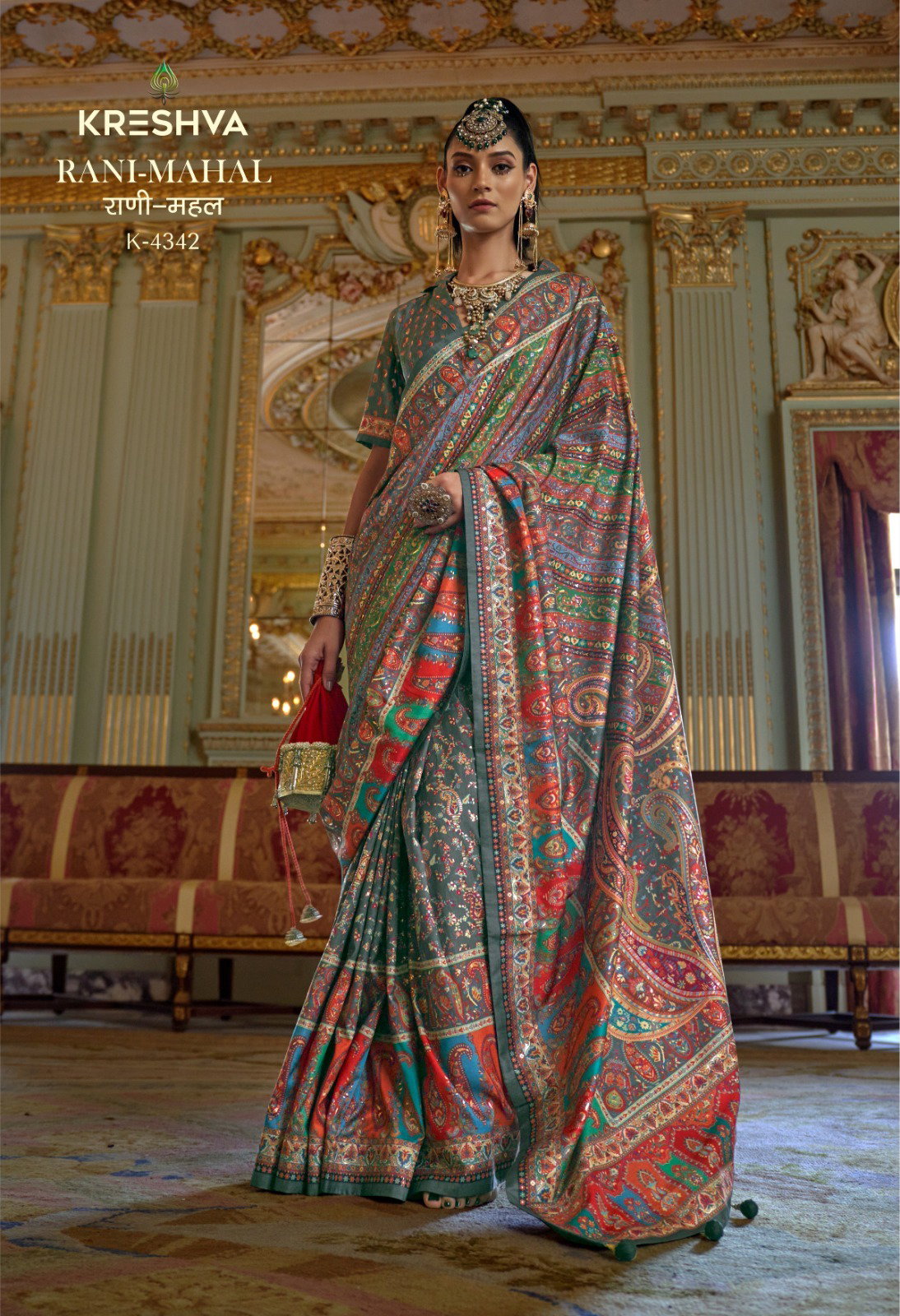 KRESHVA PRESENT RANI MAHAL SERIES 4336-4347 WITH P V SILK SAREE 10