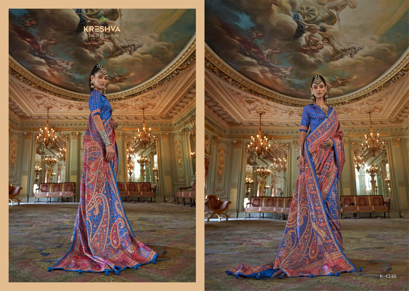 KRESHVA PRESENT RANI MAHAL SERIES 4336-4347 WITH P V SILK SAREE 23