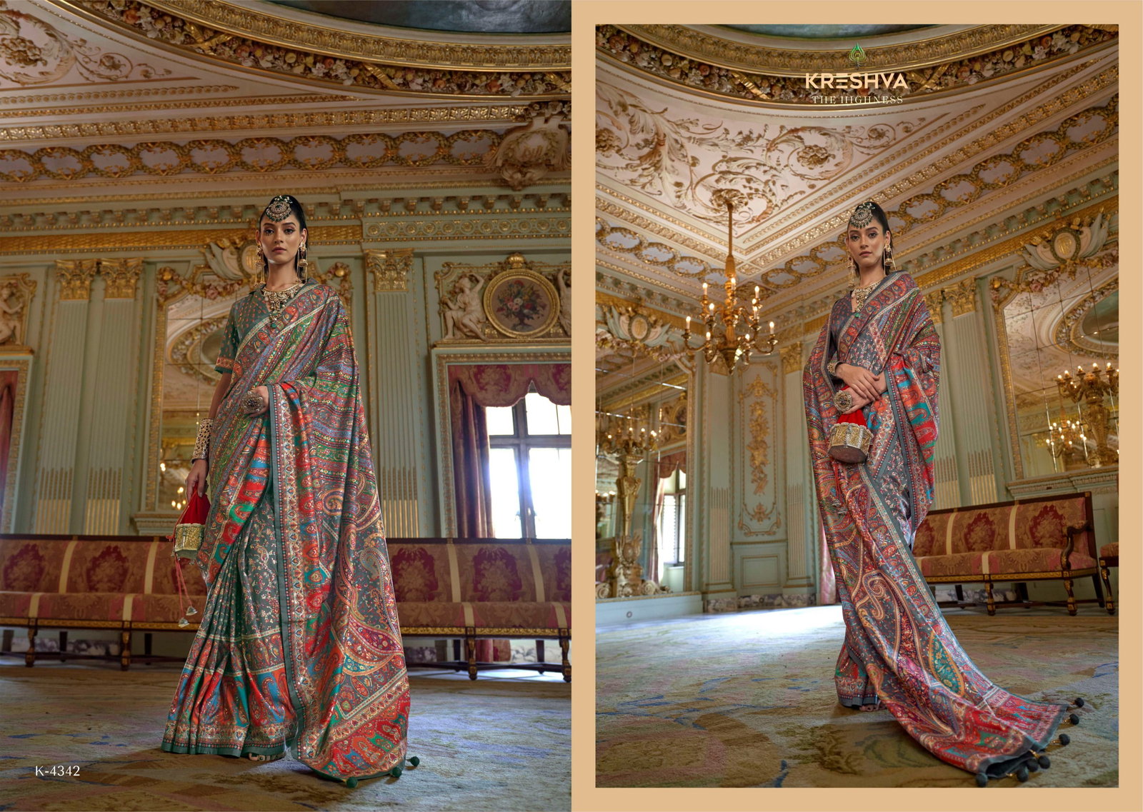 KRESHVA PRESENT RANI MAHAL SERIES 4336-4347 WITH P V SILK SAREE 22