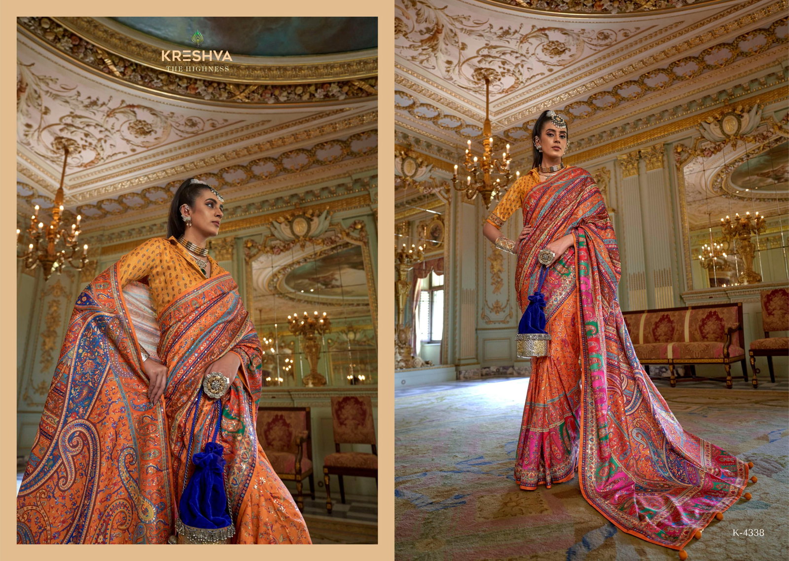 KRESHVA PRESENT RANI MAHAL SERIES 4336-4347 WITH P V SILK SAREE 20