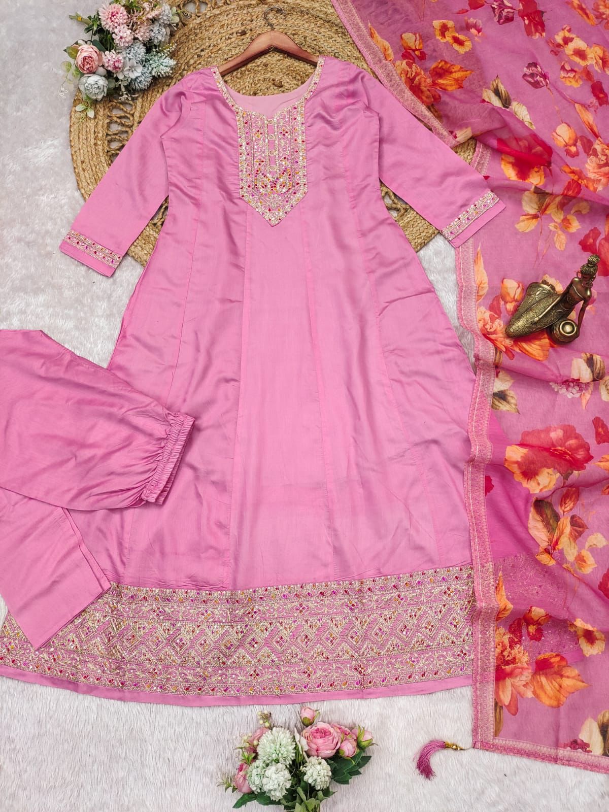 X lady present 3 pcs ready-made concept with Roman silk pastel color 3