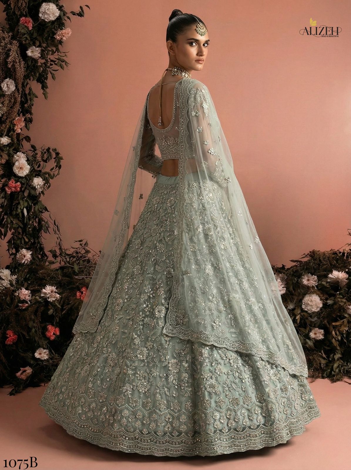 ALIZEH PRESENT BRIDAL 1075   LEHENGA CHOLI WITH NET DUPPATA 11
