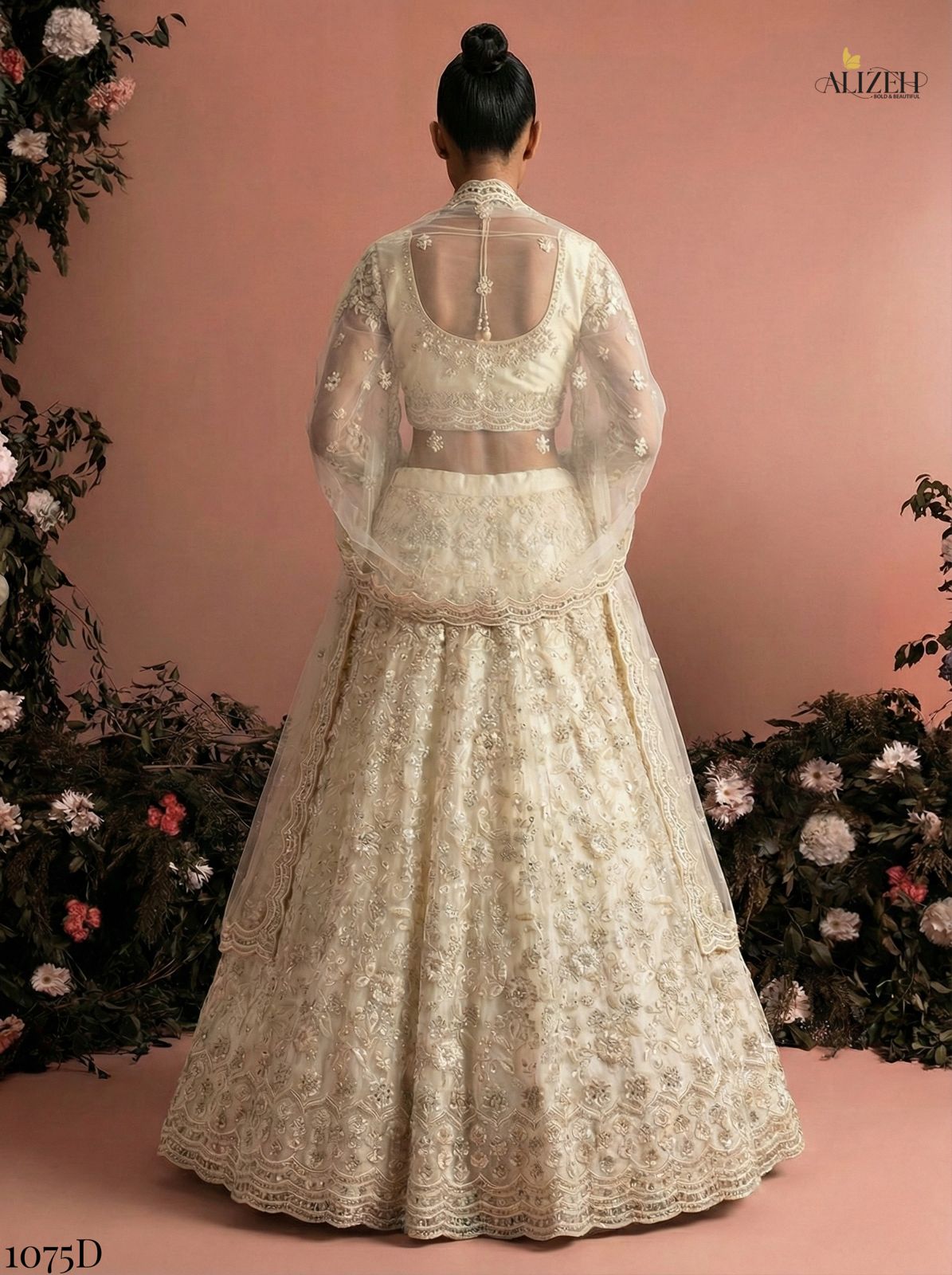 ALIZEH PRESENT BRIDAL 1075   LEHENGA CHOLI WITH NET DUPPATA 8