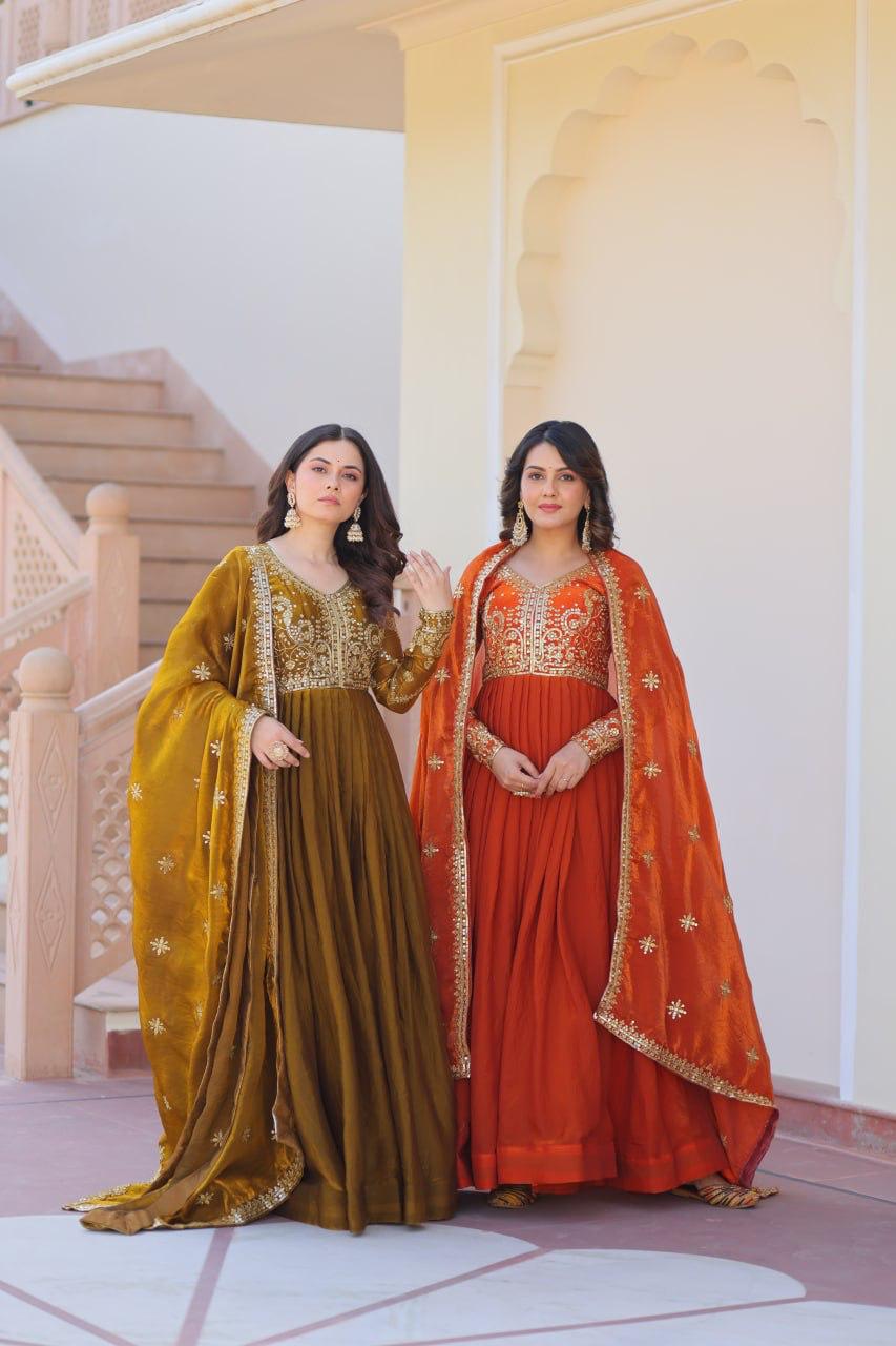 LC PRESENT PREMIUM READYMADE GOWN DUPPATA SERIES 9234 17