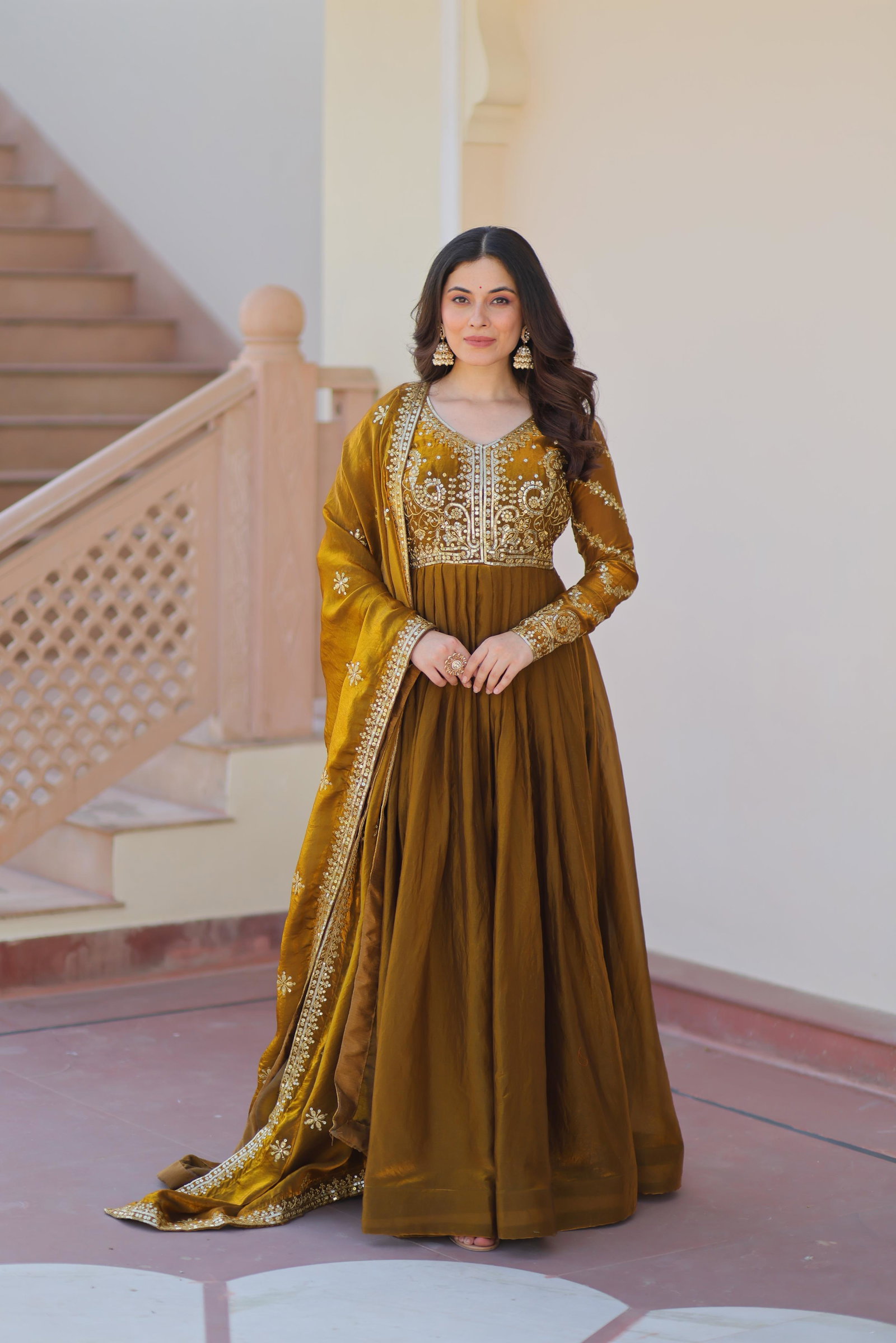 LC PRESENT PREMIUM READYMADE GOWN DUPPATA SERIES 9234 15
