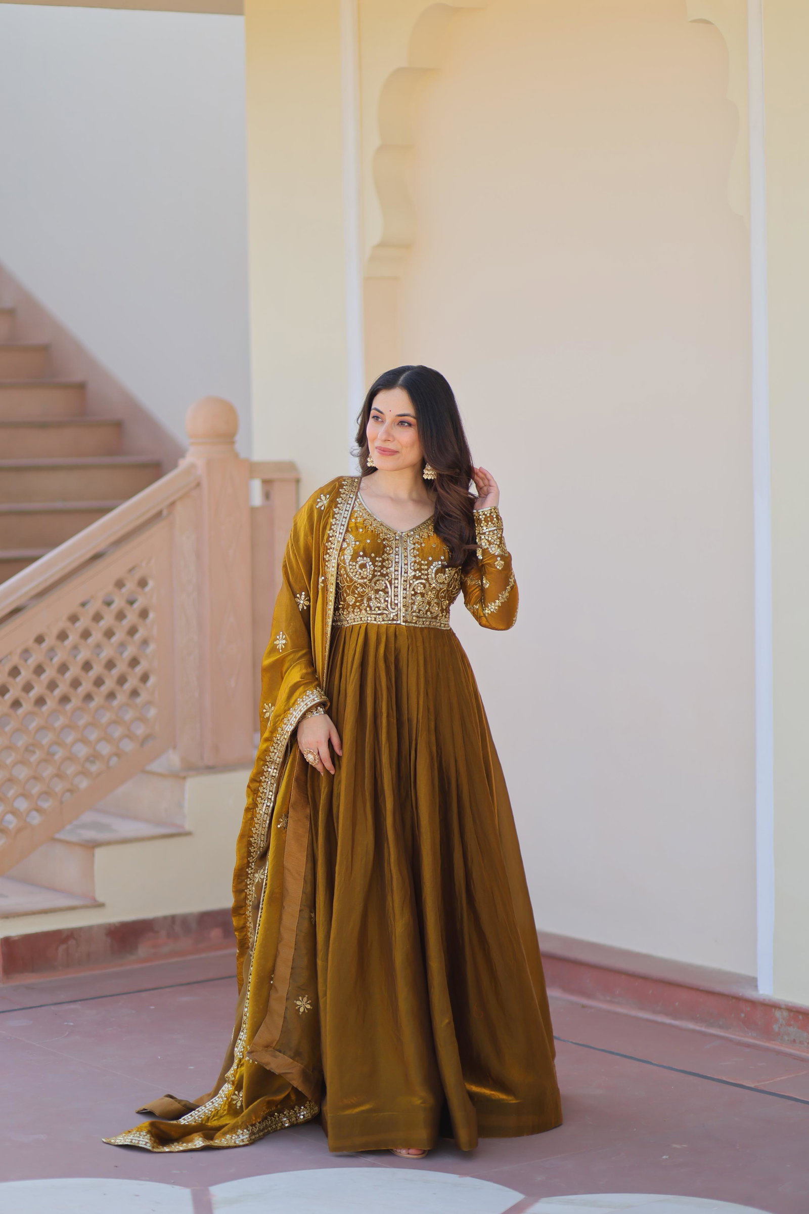 LC PRESENT PREMIUM READYMADE GOWN DUPPATA SERIES 9234 10