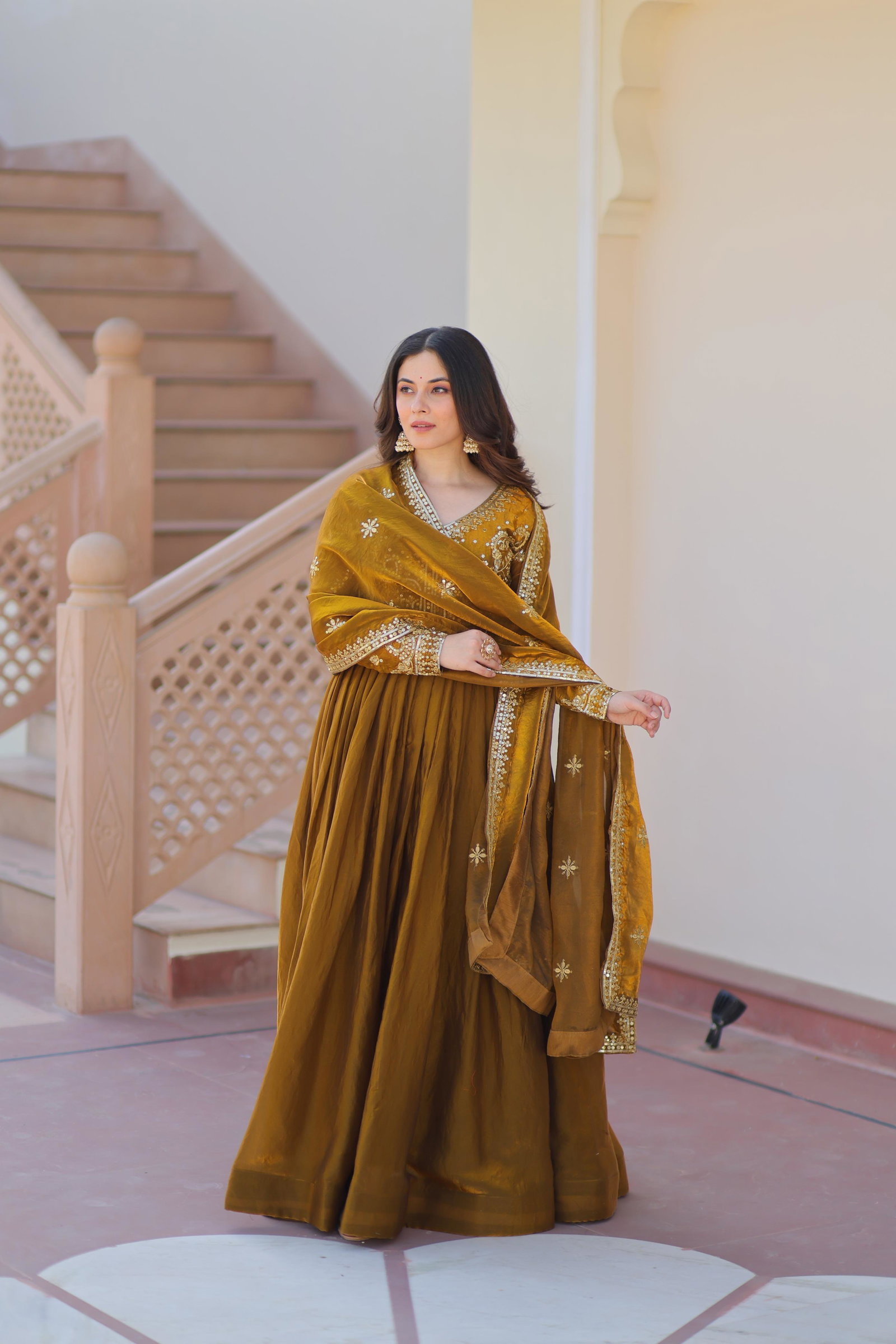 LC PRESENT PREMIUM READYMADE GOWN DUPPATA SERIES 9234 13