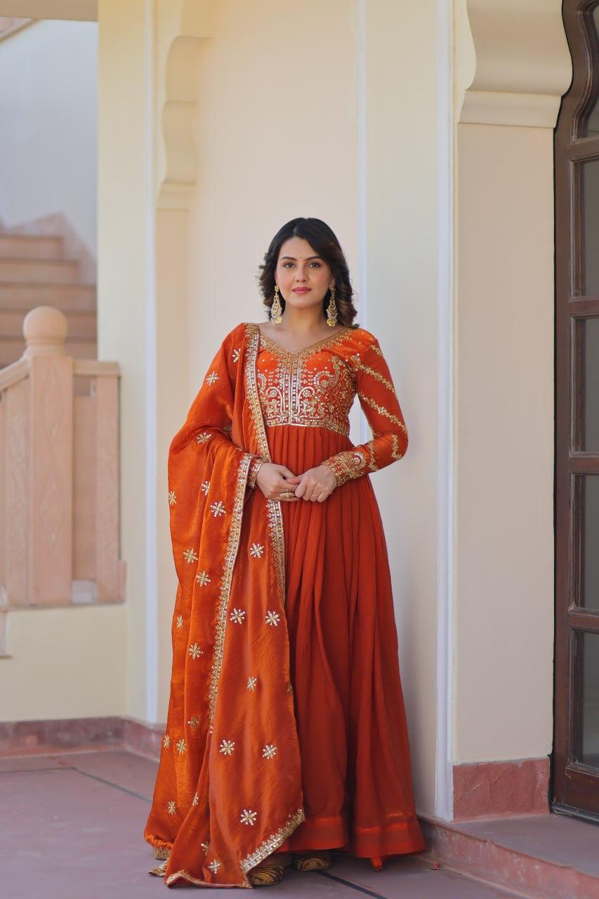 LC PRESENT PREMIUM READYMADE GOWN DUPPATA SERIES 9234 8
