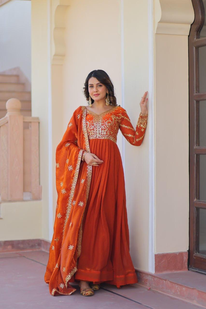 LC PRESENT PREMIUM READYMADE GOWN DUPPATA SERIES 9234 5
