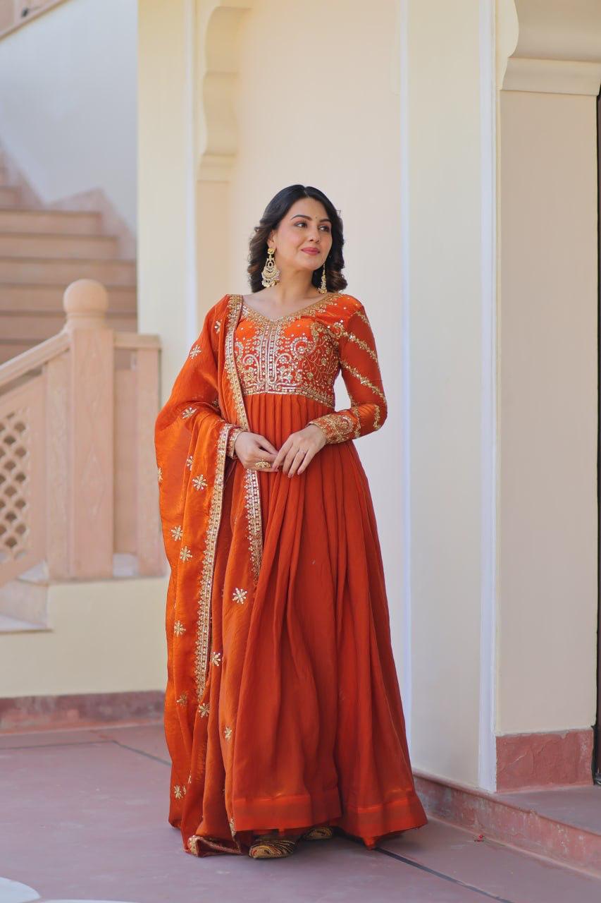 LC PRESENT PREMIUM READYMADE GOWN DUPPATA SERIES 9234 6