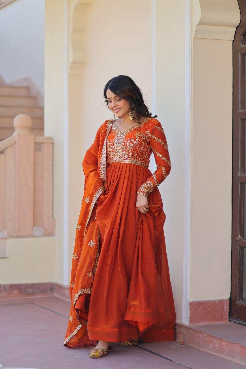 LC PRESENT PREMIUM READYMADE GOWN DUPPATA SERIES 9234 7