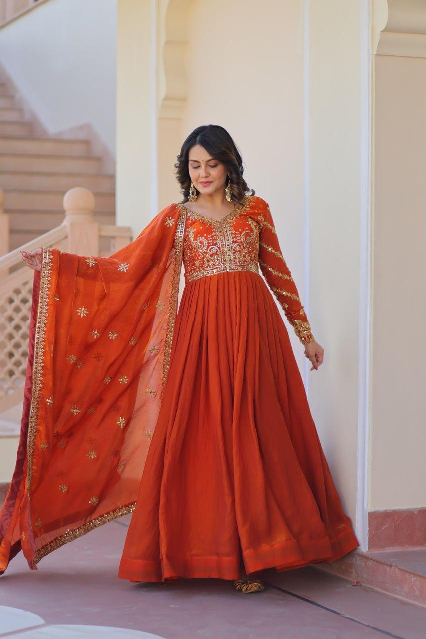 LC PRESENT PREMIUM READYMADE GOWN DUPPATA SERIES 9234 4