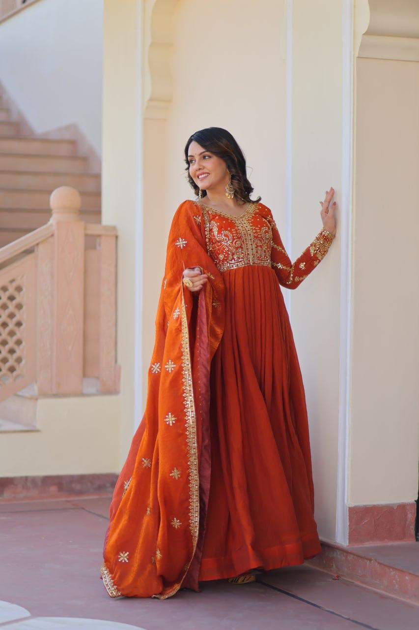 LC PRESENT PREMIUM READYMADE GOWN DUPPATA SERIES 9234 1