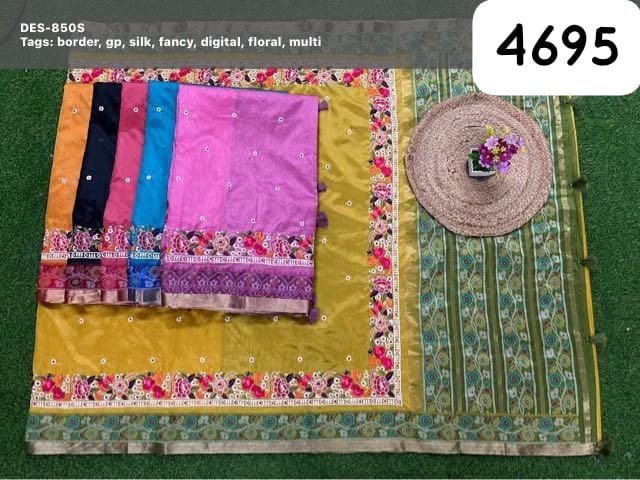 AF present fancy silk saree 850S GP BORDER WITH DIGITAL FLORAL 1