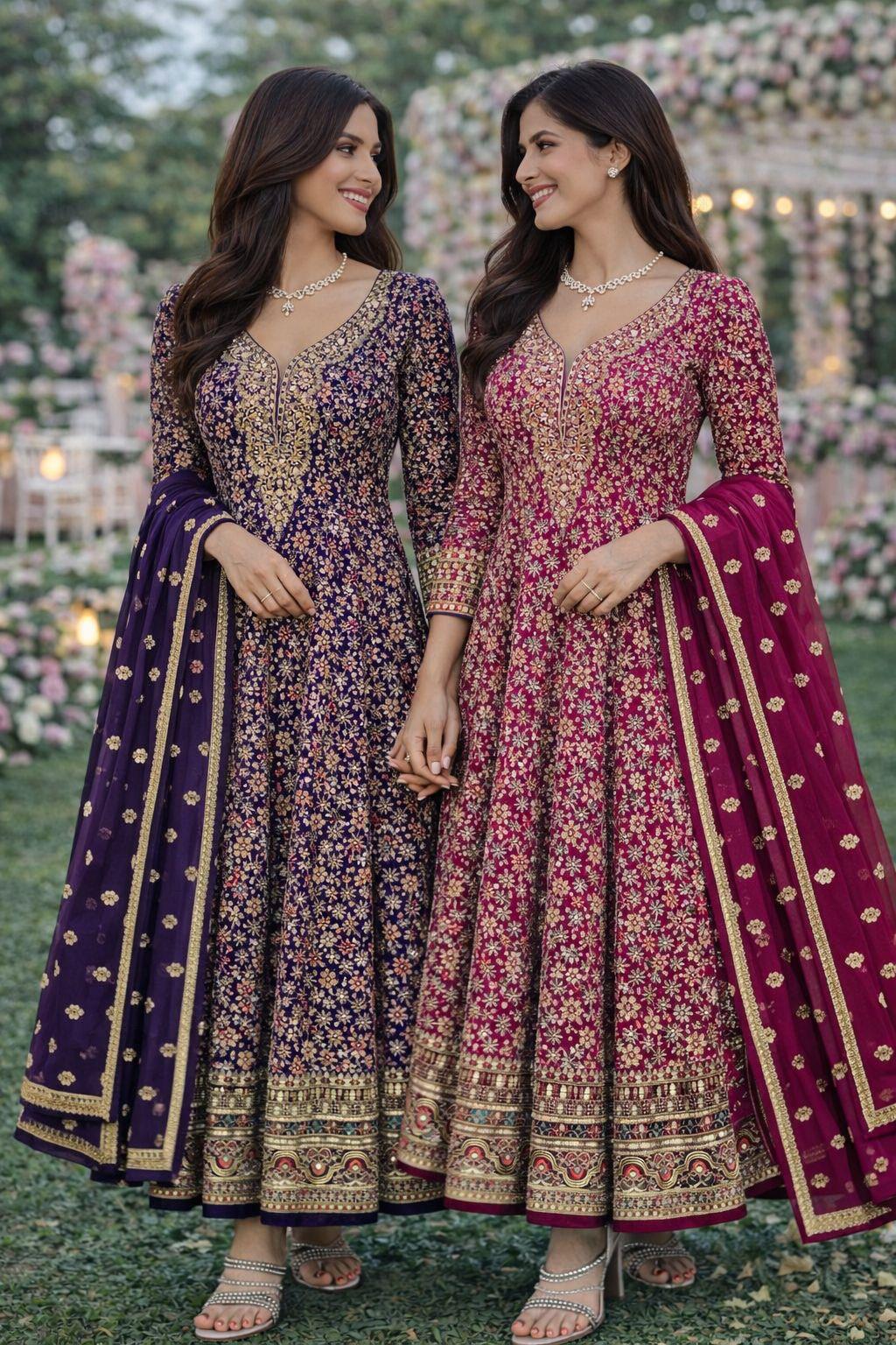 MRUDANGI PRESENT FIZZA SERIES 764   FULL LENGTH GEORGETTE GOWN WITH FREE SIZE 2