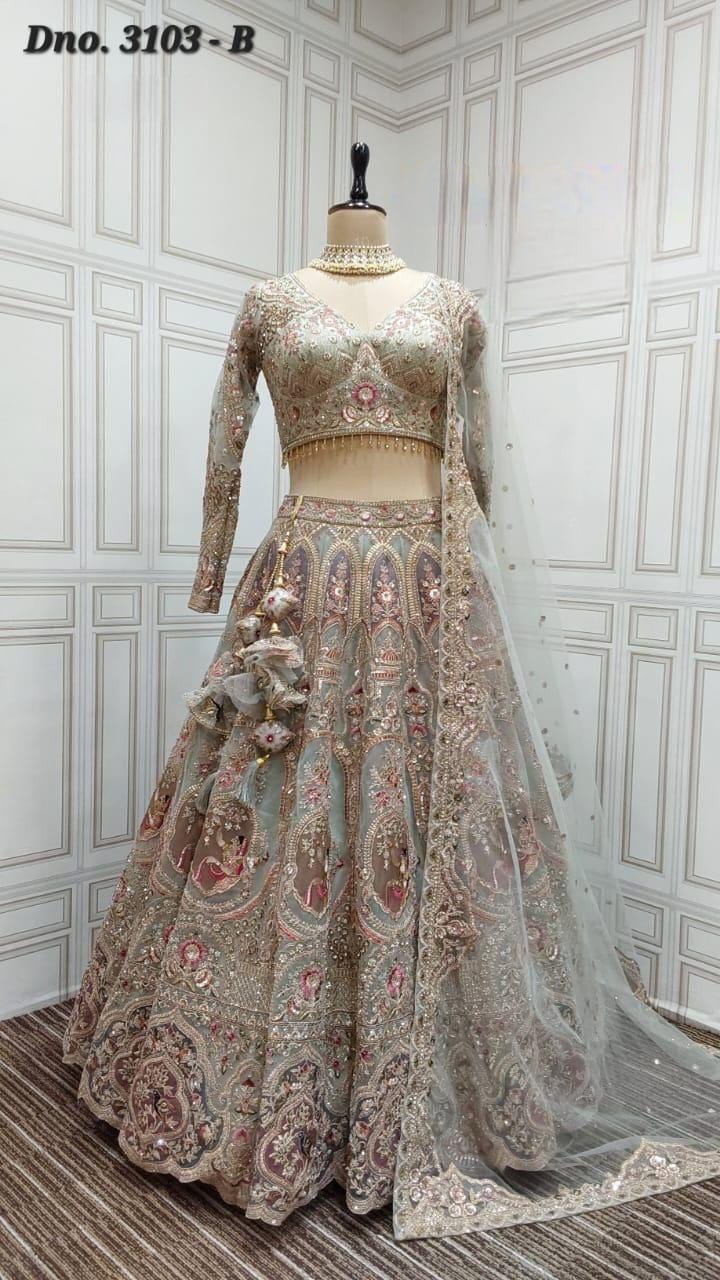 AF PRESENT FANCY BRIDAL LEHENGA CHOLI With BEAUTIFUL DESIGNER LEHENGA 16