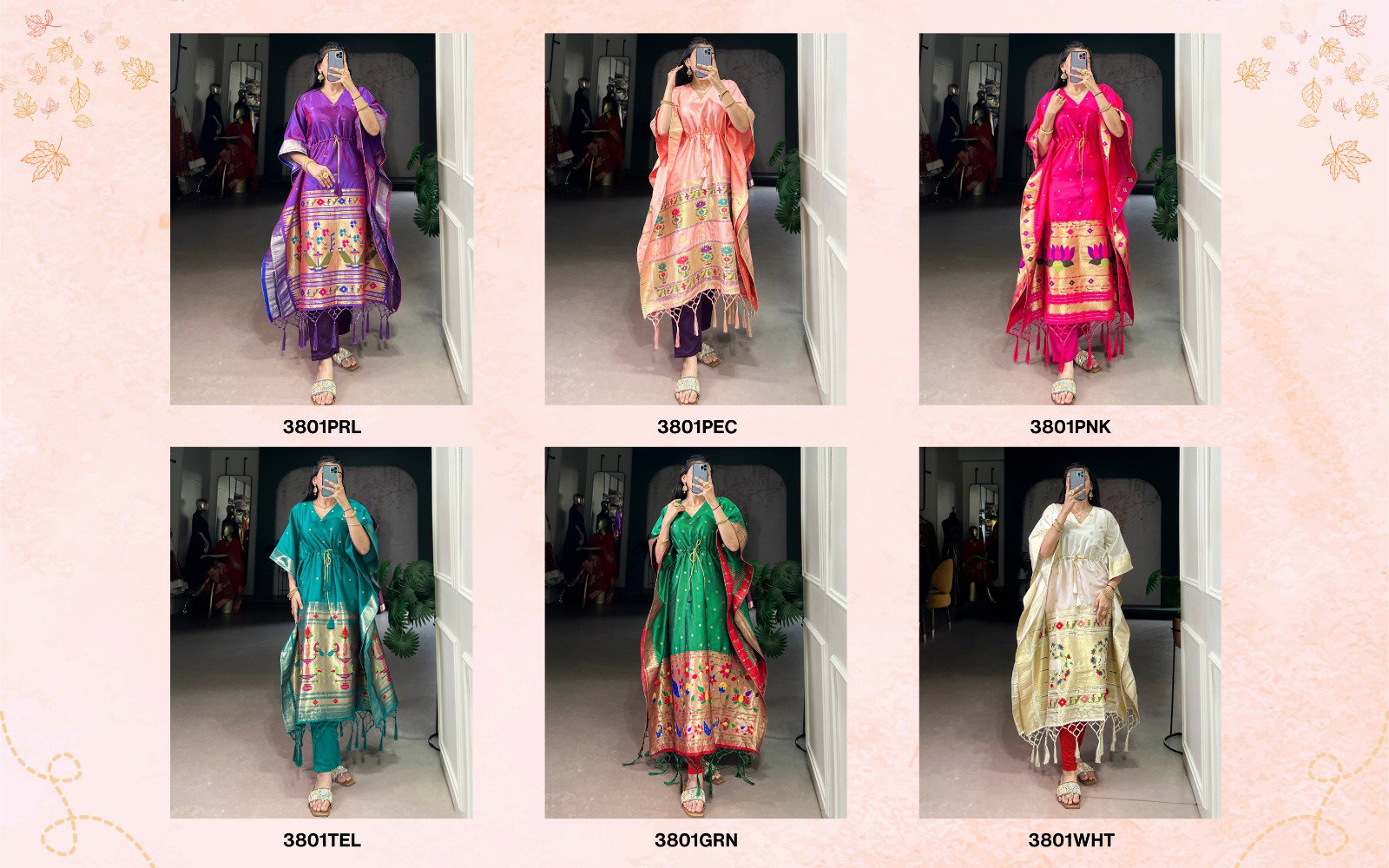 NN FASHION PRESENT JACQUARD KAFTAN SERIES 3801 COLORS 1