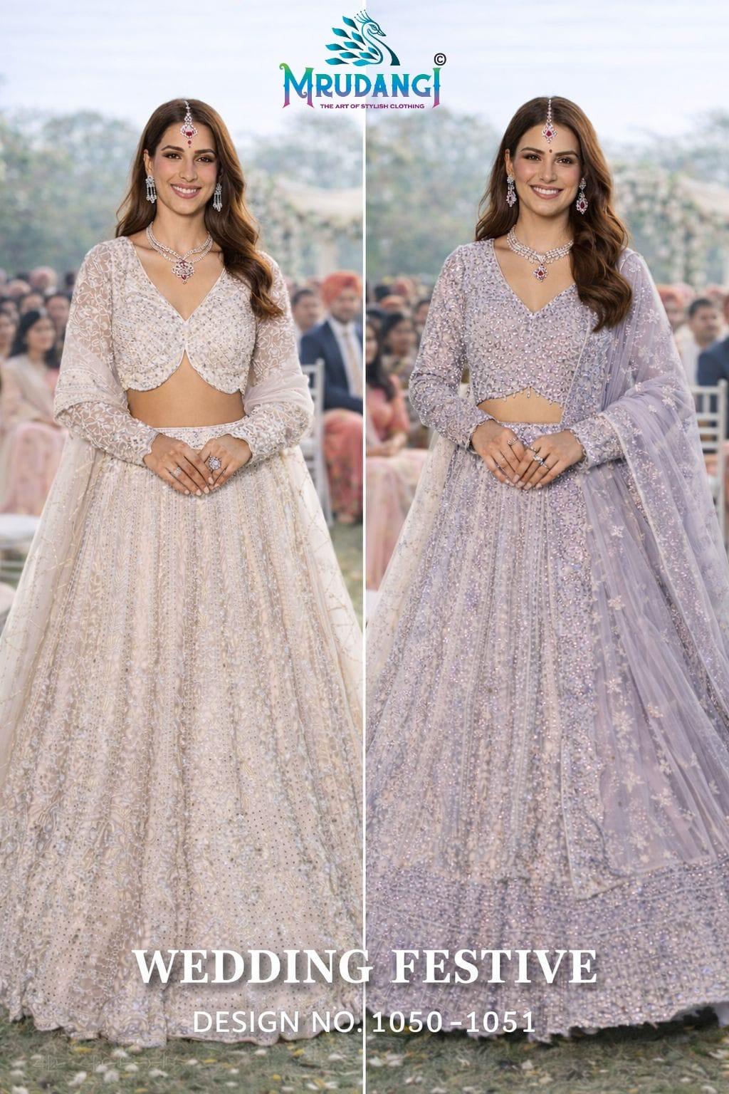 MRUDANGI PRESENT EXCLUSIVE WEEDING WEAR LEHENGA CHOLI SERIES 1050 1