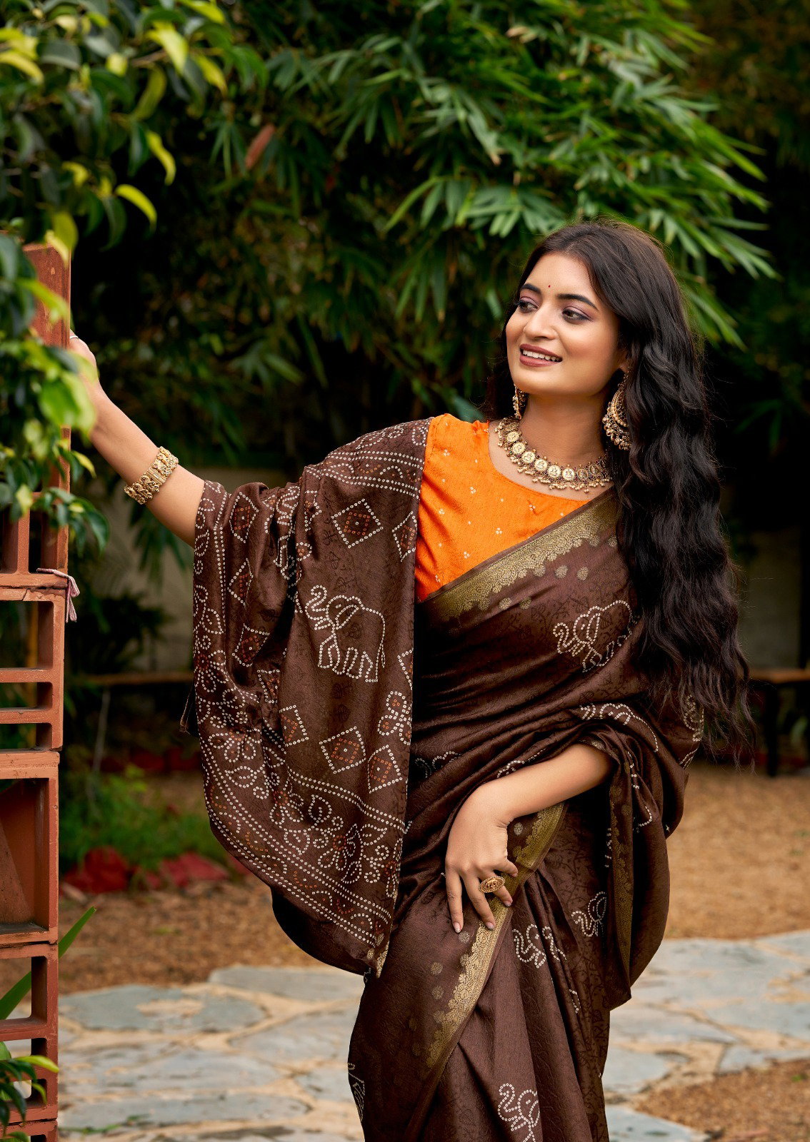SR PRESENT SCARLET SILK SAREE WITH JECARD BORDER SERIES 101-110 7