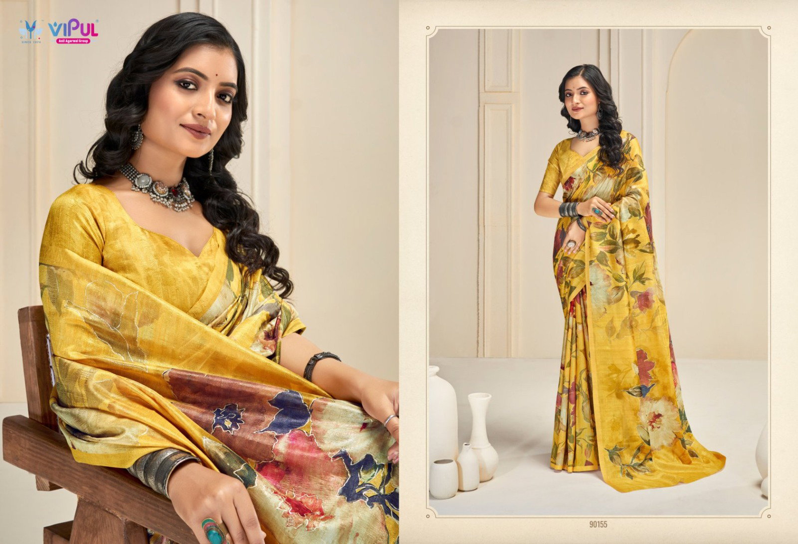 VIPUL PRESENT KHADI SILK SAREE SERIES 90153 4