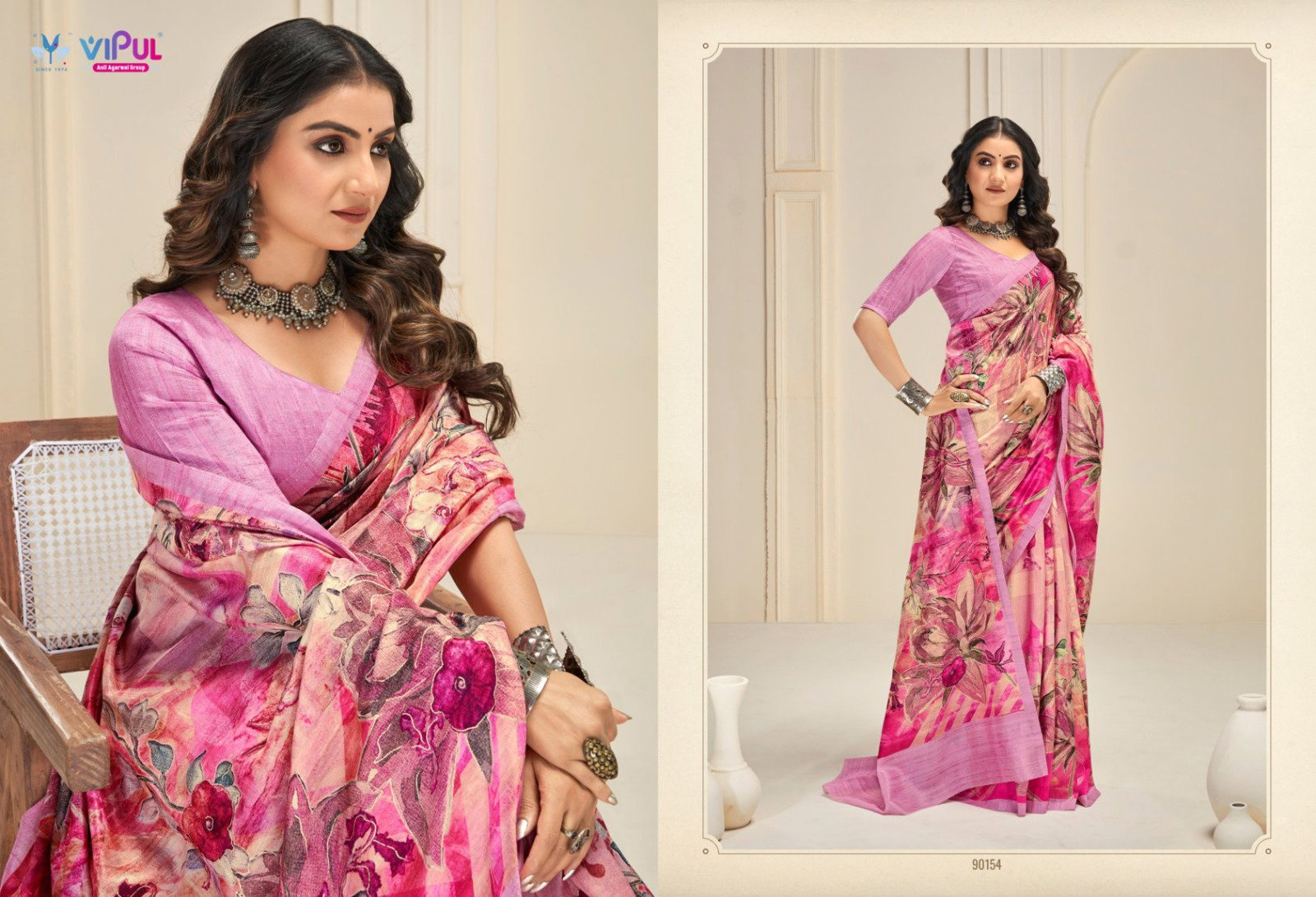VIPUL PRESENT KHADI SILK SAREE SERIES 90153 16