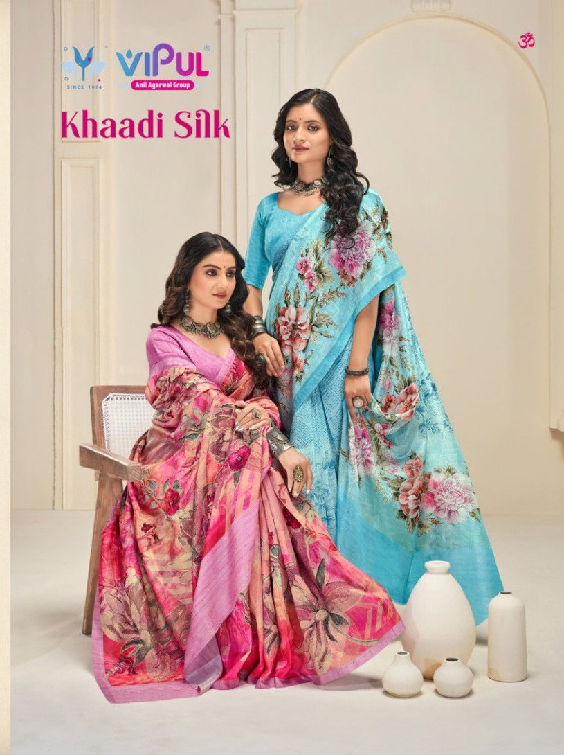VIPUL PRESENT KHADI SILK SAREE SERIES 90153 13